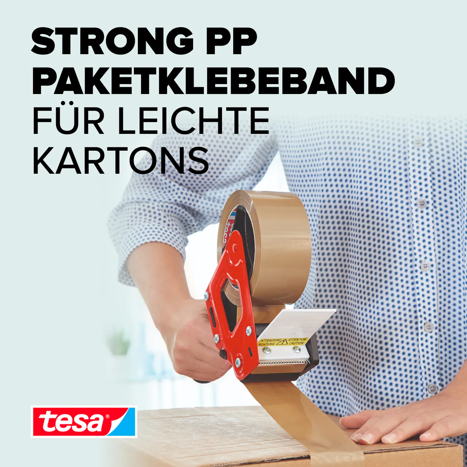 tesa Pack Strong 3 x (66 m x 50 mm), braun