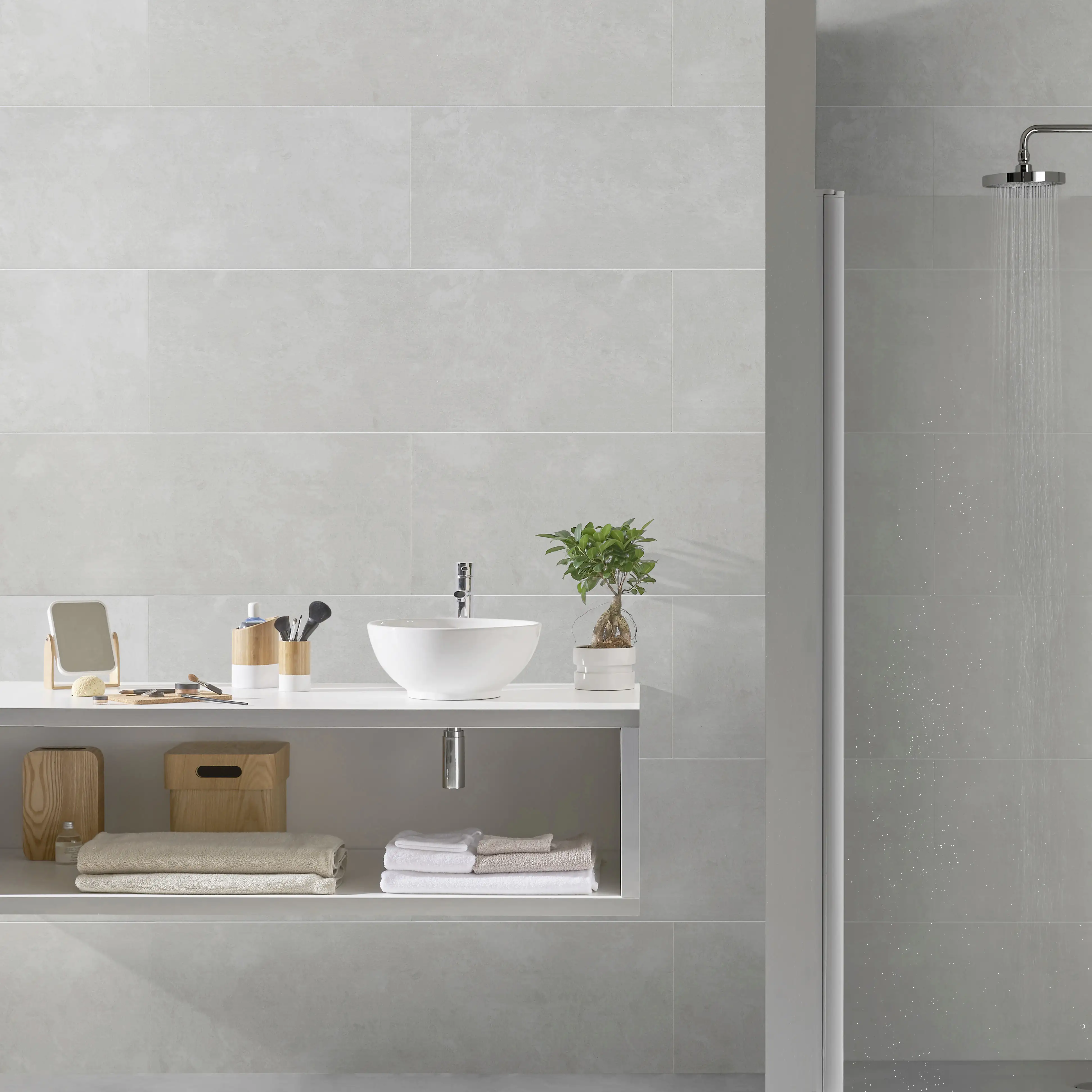 Grosfillex Kunststoffpaneele Element Compact 120 x 37,5 cm 8 mm Beton grau