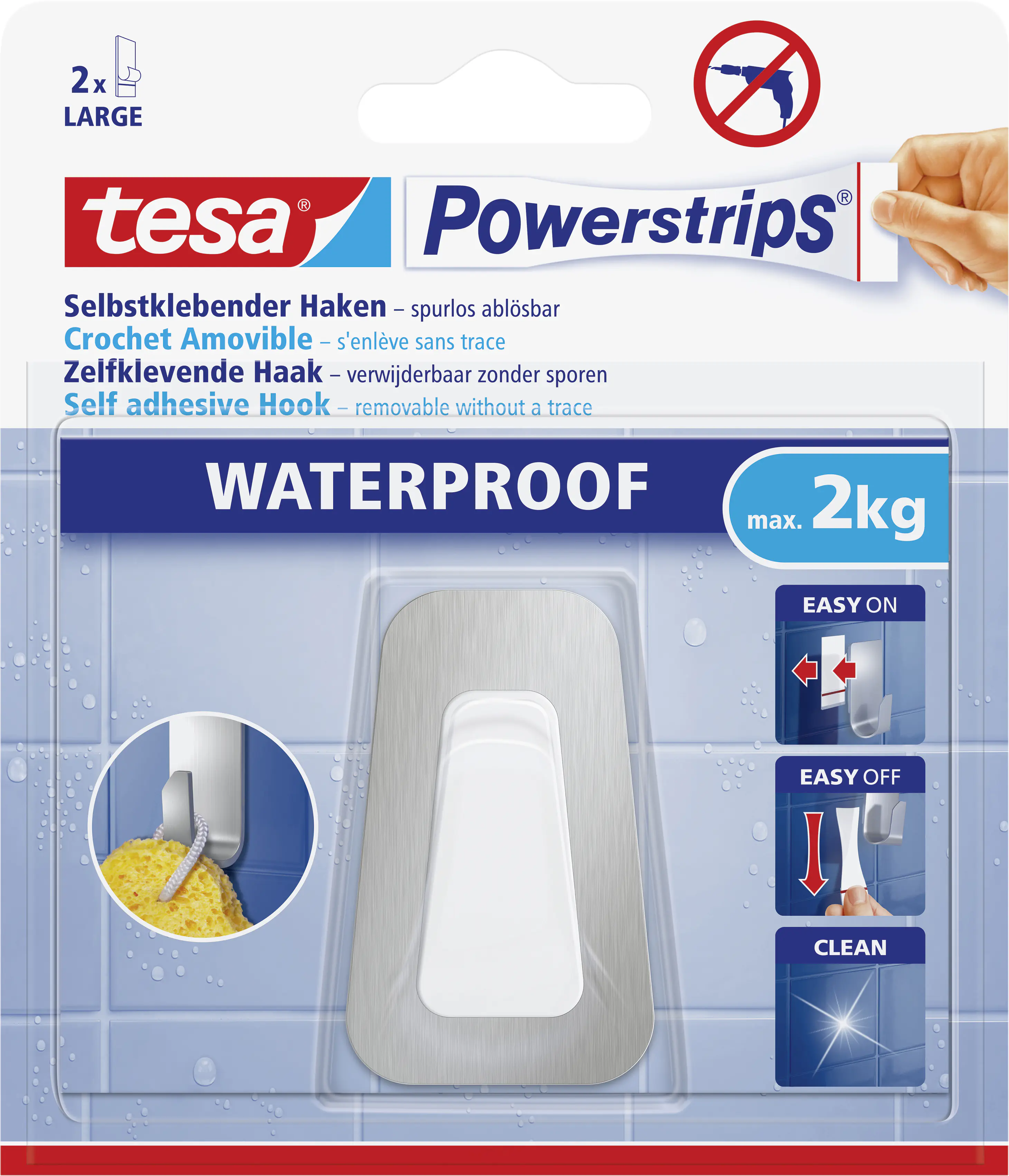 tesa Powerstrips Haken Large Waterproof weiß