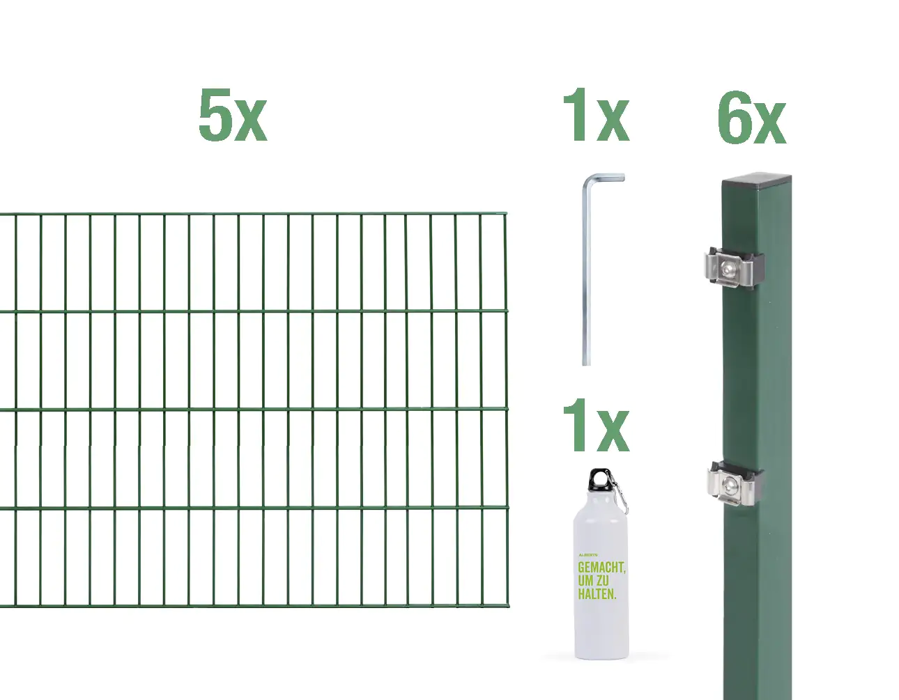 Alberts Komplettset Doppelstabmatten 10 m 80 cm 6/5/6 grün Alberts Komplettset Doppelstabmatten 10 m 80 cm 6/5/6 grün