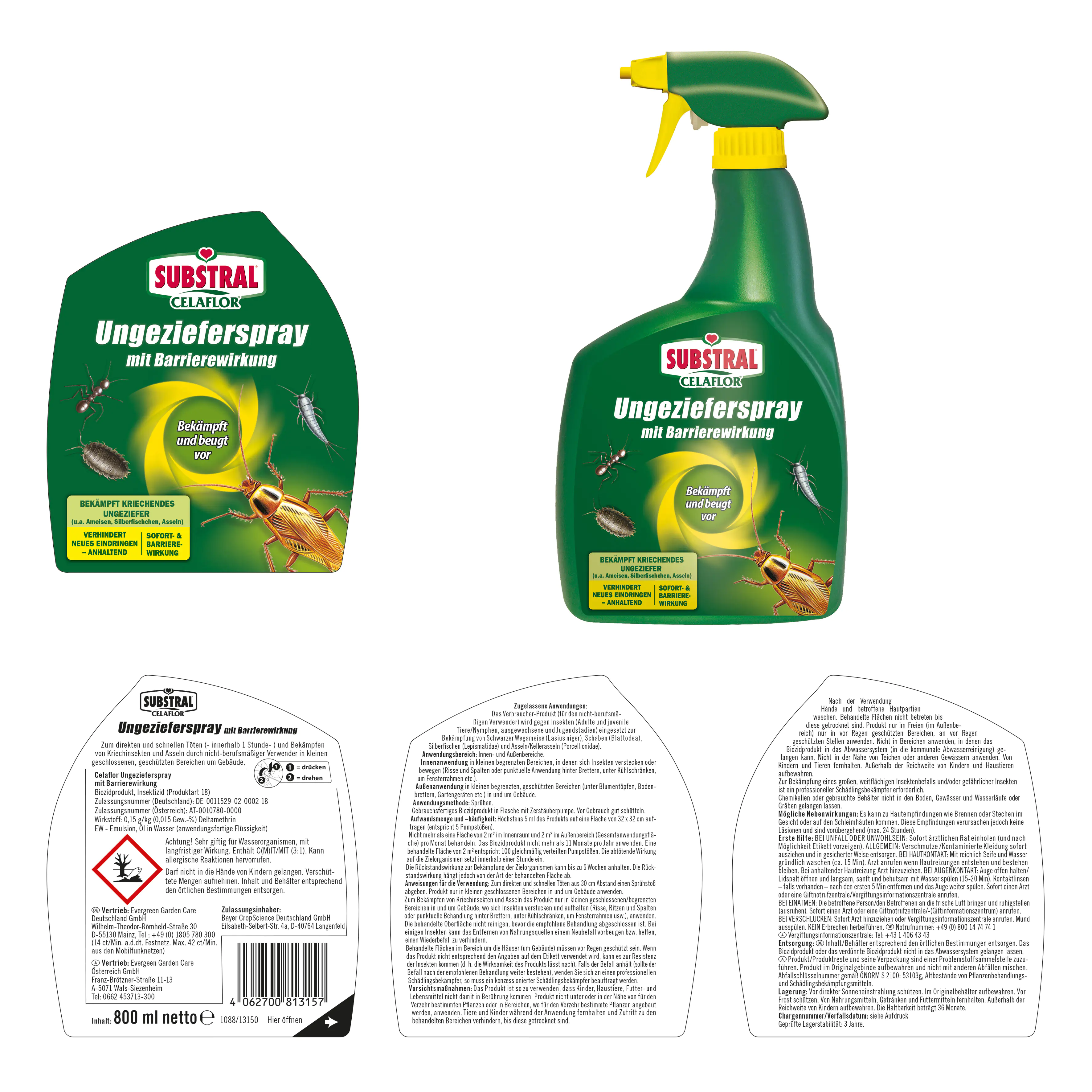 Celaflor Ungezieferspray mit Barrierewirkung 800 ml