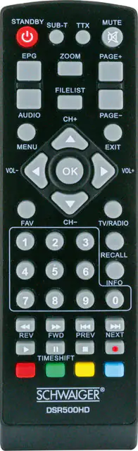 Schwaiger Satelliten-Receiver DSR500HD Full HD (DVB-S2) Free to Air Schwaiger Satelliten-Receiver DSR500HD Full HD (DVB-S2) Free to Air