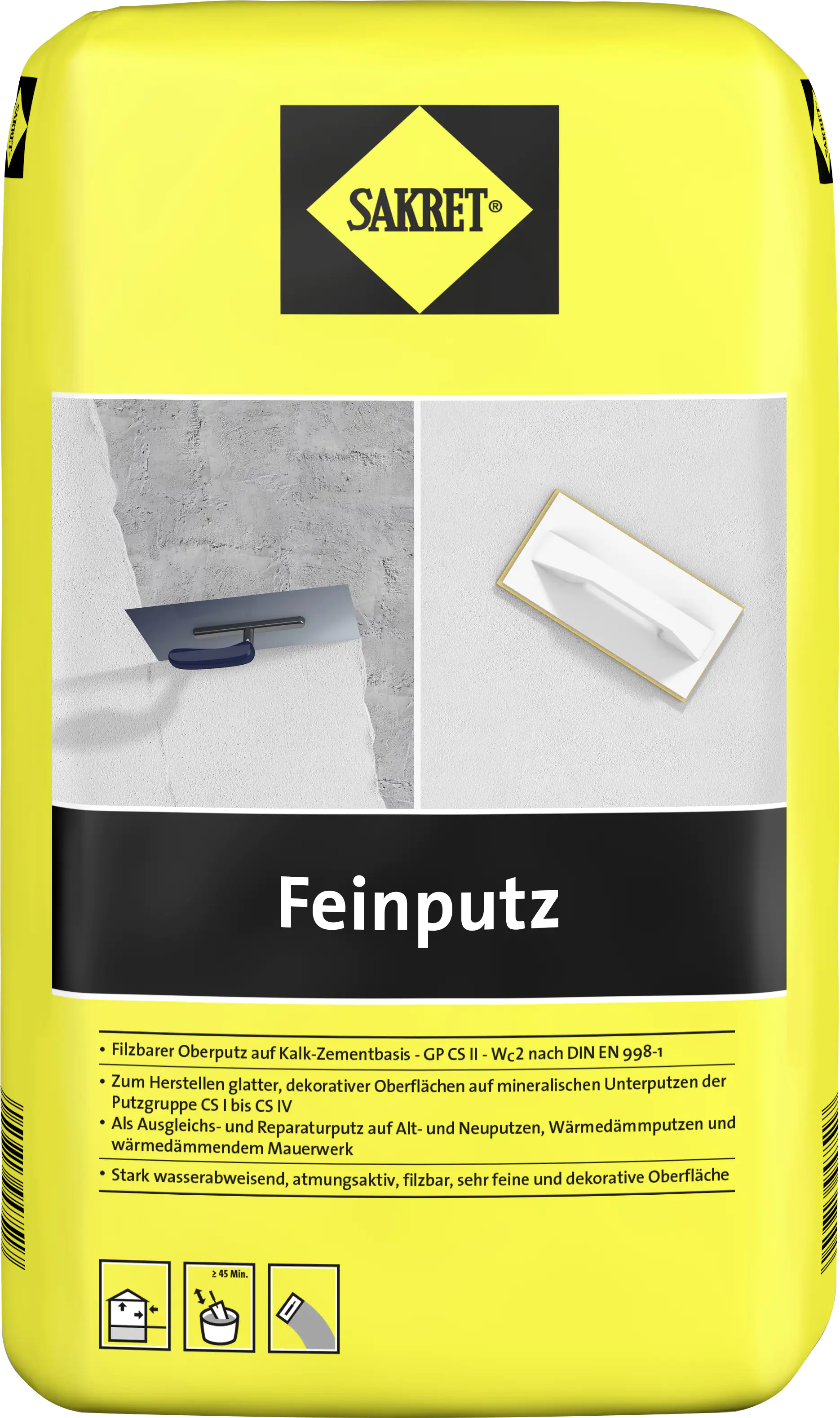 Sakret Feinputz 25 kg Sack Naturweiß Sakret Feinputz 25 kg Sack Naturweiß