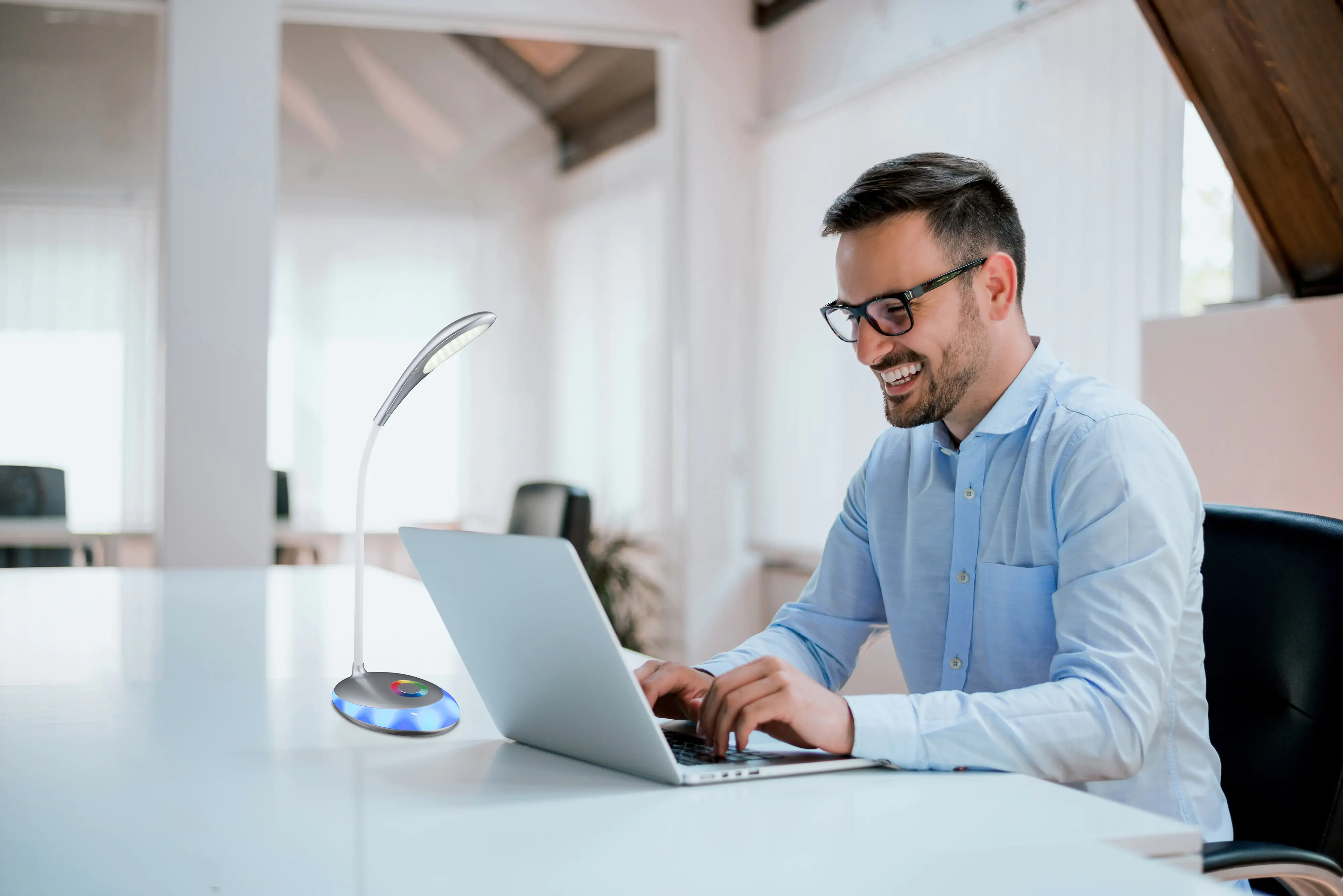 Globo LED Tischleuchte Minea 48 x 11 cm neutralweiß, RGB, dimmbar