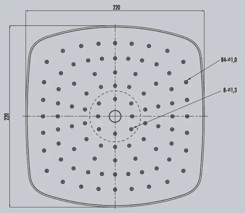 Primaster Kopfbrause Bianco II chrom-weiß 22 x 22 cm