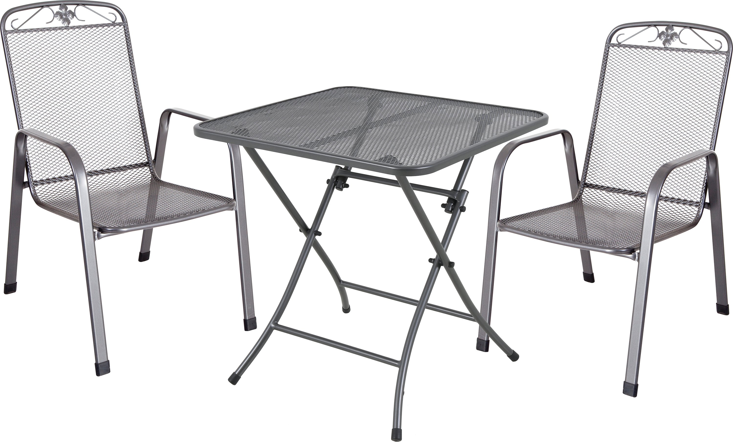 MWH Balkon-Set Latte Metall 2 Stühle