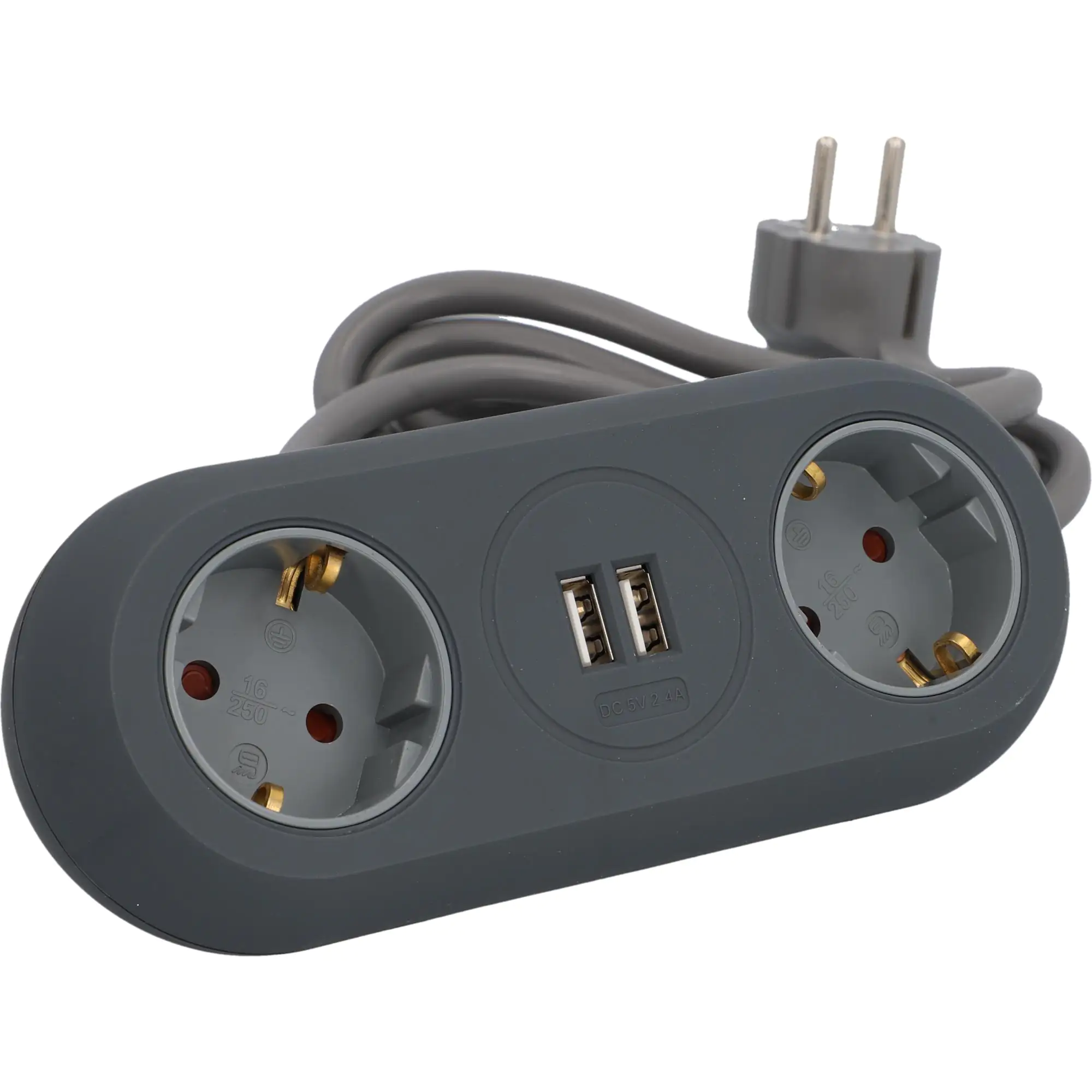 Unitec Steckdosenleiste 2-fach 1,4m 2x USB Anschlüssen, schwarz Unitec Steckdosenleiste 2-fach 1,4m 2x USB Anschlüssen, schwarz