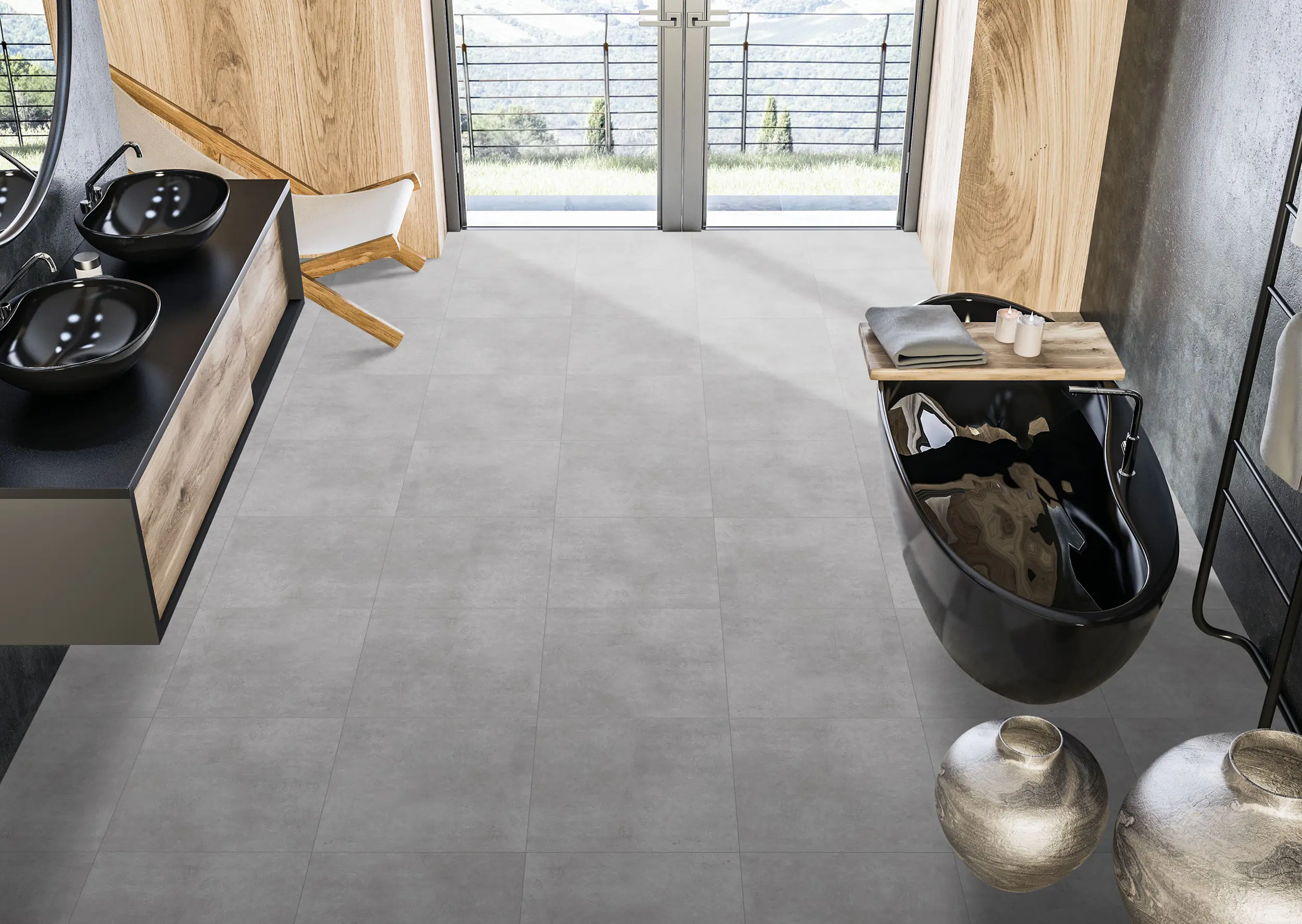 Bodenfliese Feinsteinzeug Base 60 x 60 cm anthrazit