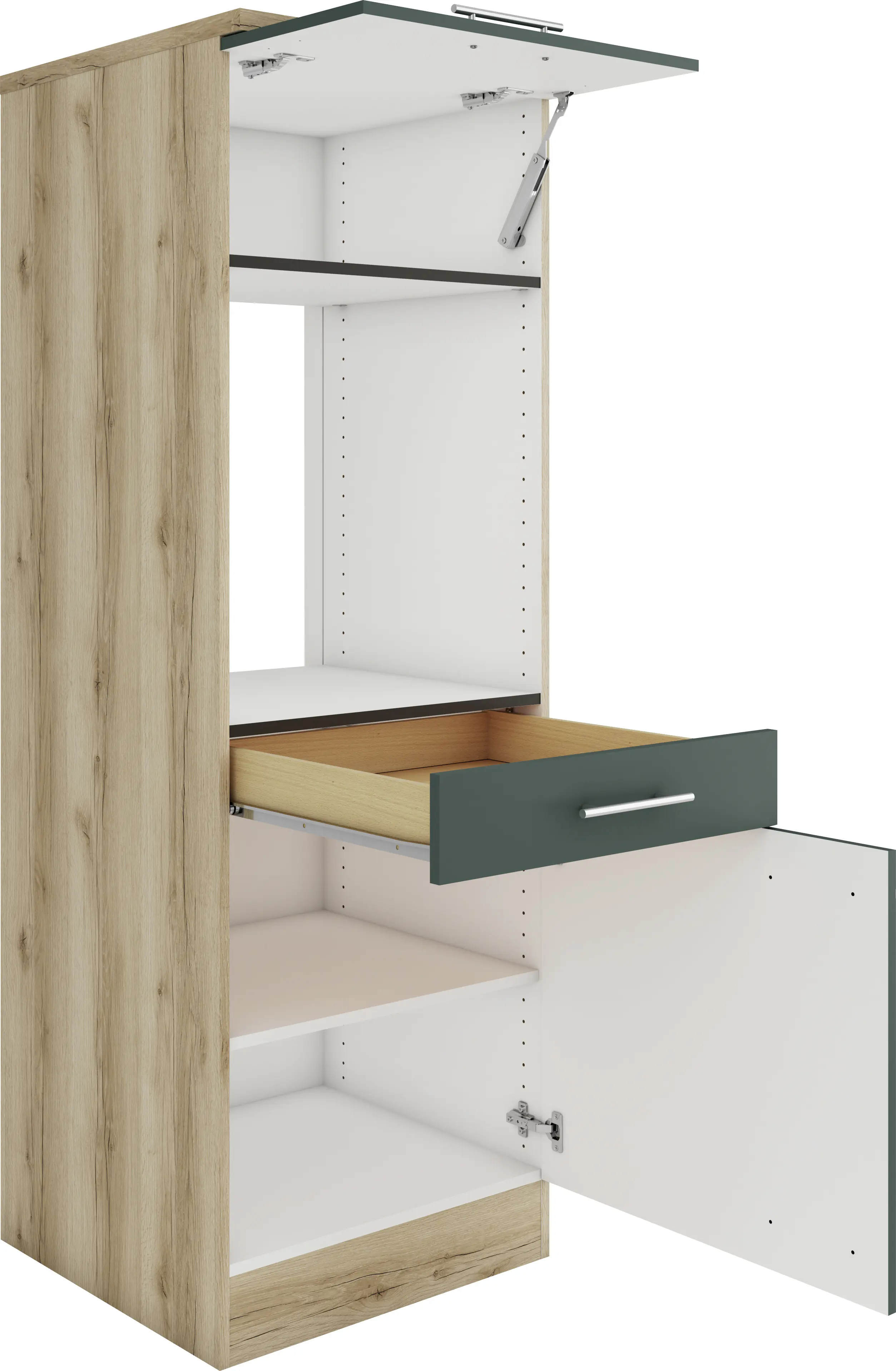 Optifit Midischrank Savona 405 steingrün/eiche 60 cm 