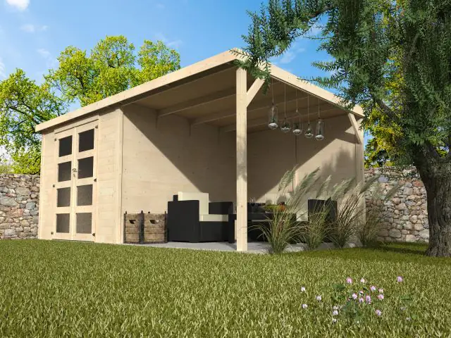 Decor et Jardin Gartenhaus Délices 571 x 305 cm natur inkl. Anbau