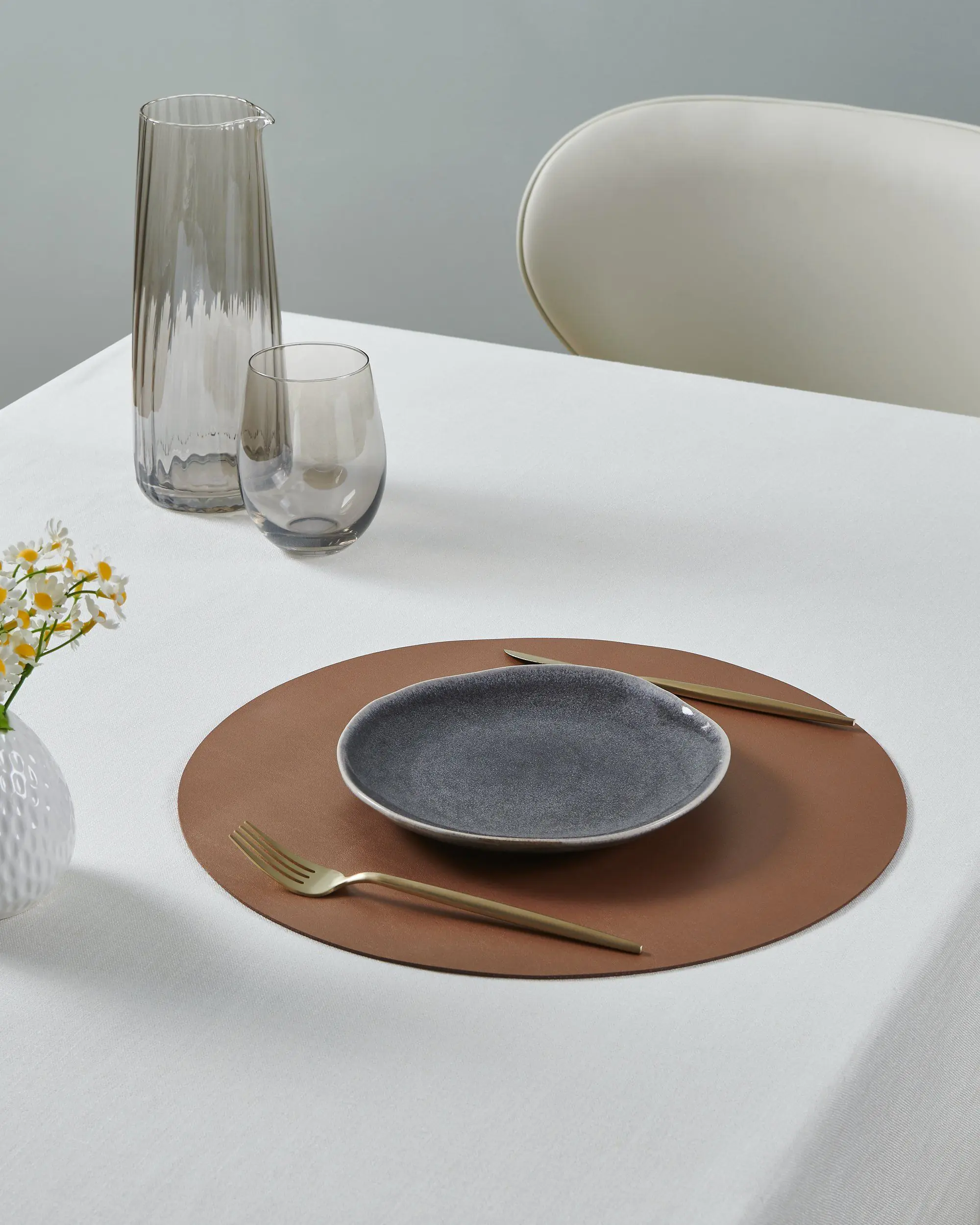 Vinanivao Tischset Ø38 cm bronze/braun