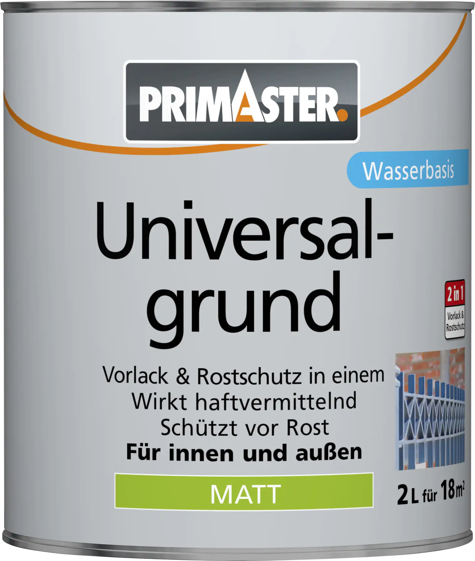 Primaster Universalgrund grau matt 2 L Primaster Universalgrund grau matt 2 L