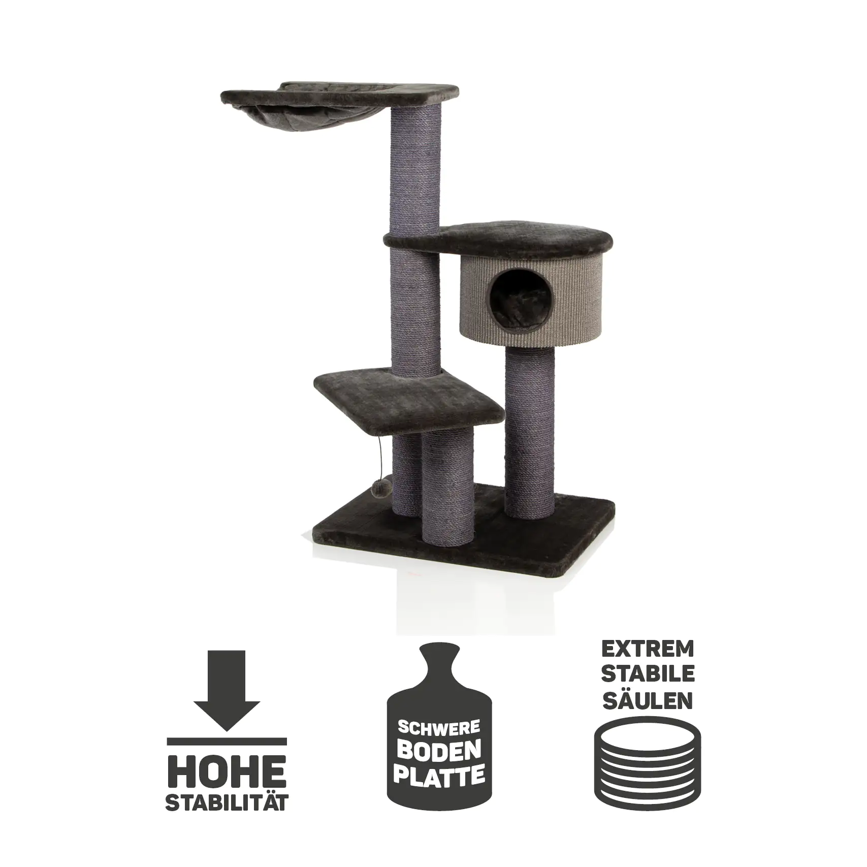 4038374116016_3 CanadianCat Kratzbaum Coony 130 H 131 cm grau
