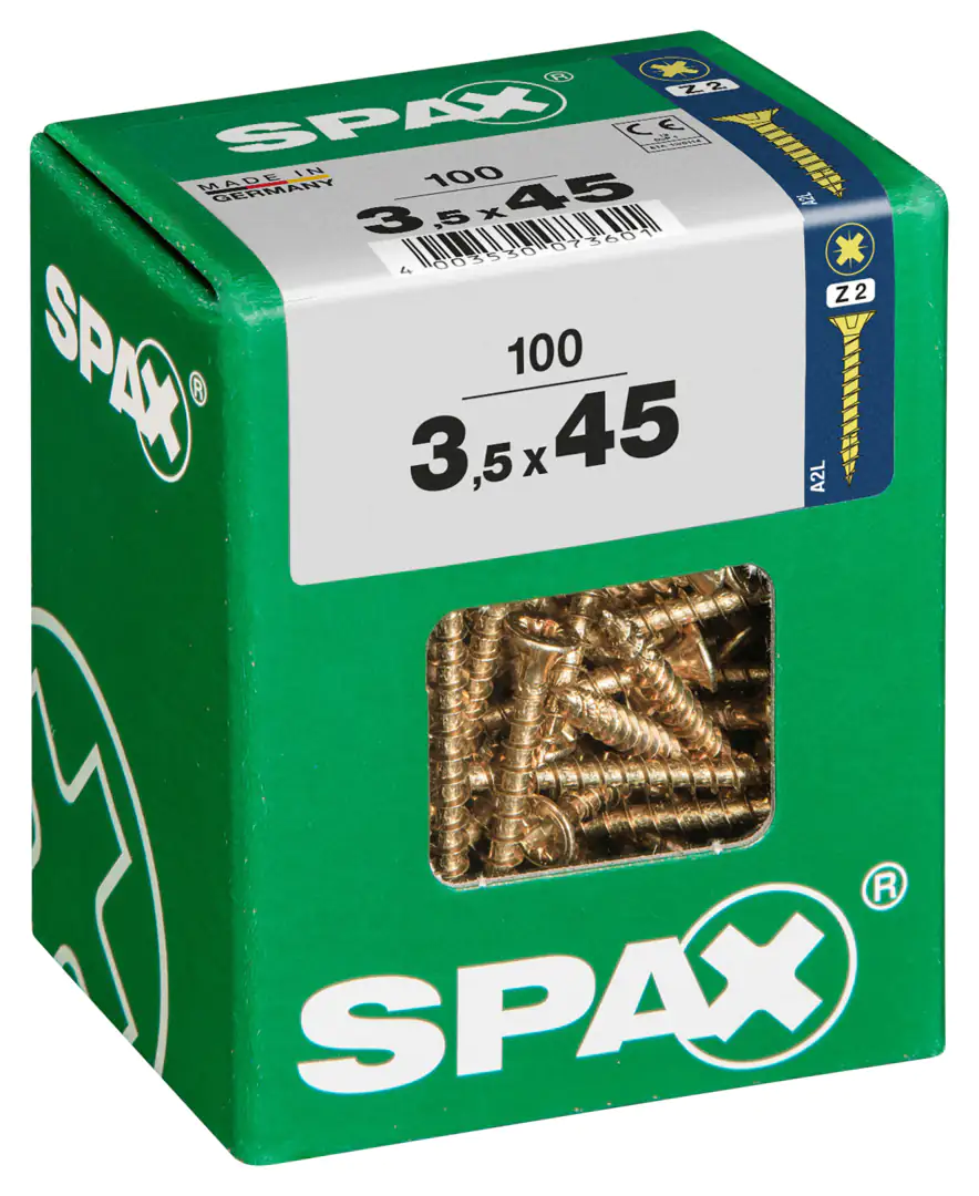 Spax Universalschrauben 3.5 x 45 mm PZ 2 - 100 Stk.