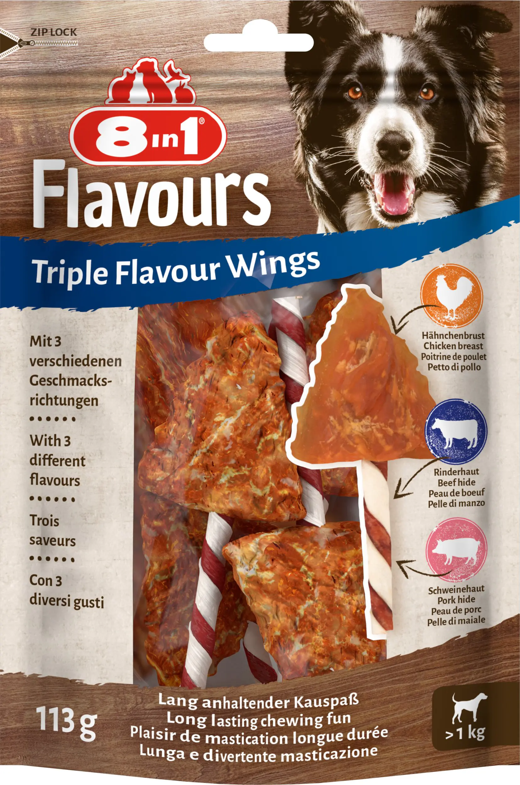 8in1 Flavours Kaustange Triple Flavour Wings 113 g