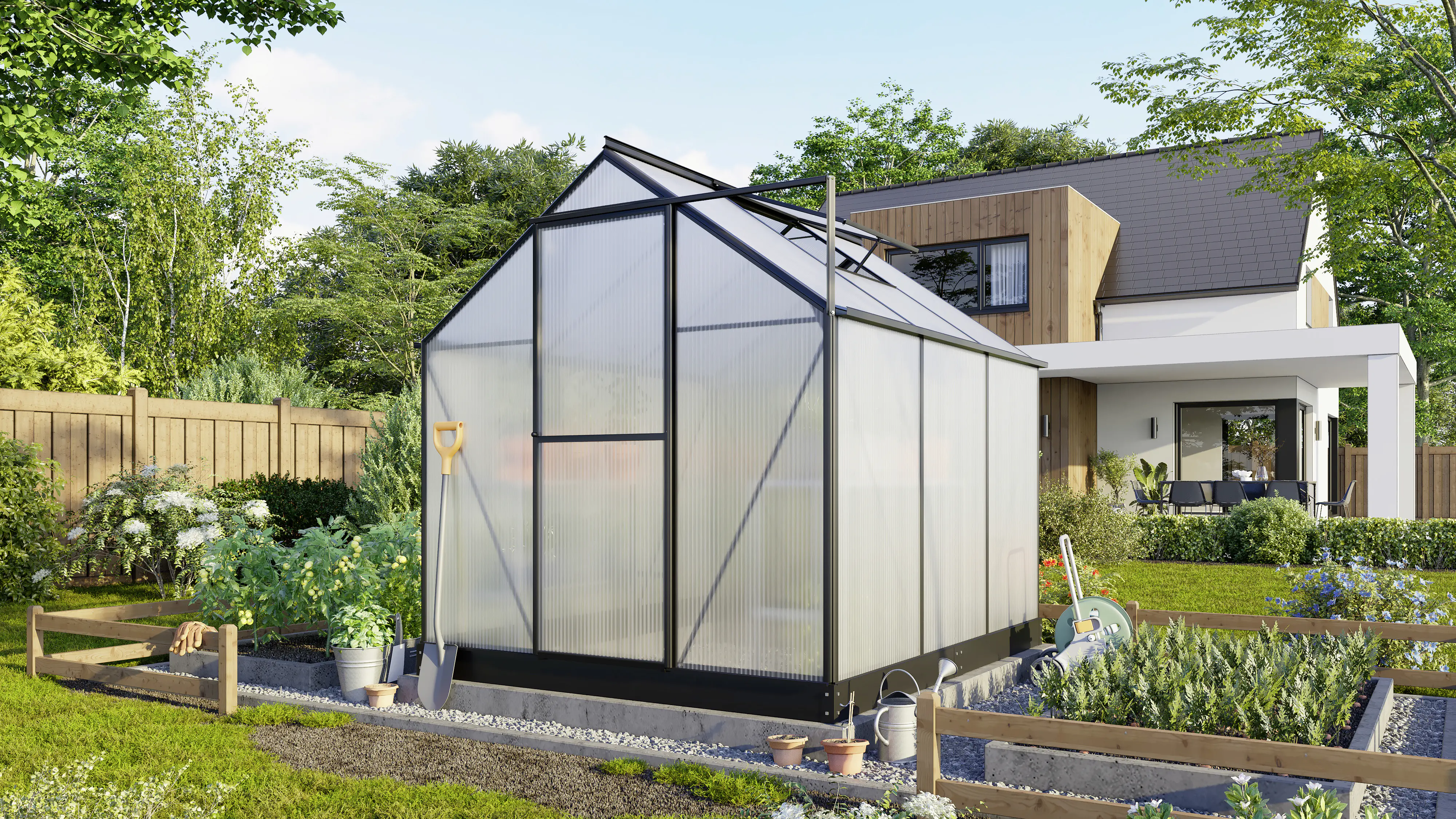 Vitavia Gewächshaus Eos 4600 HKP 6 mm schwarz 195 x 228 cm 