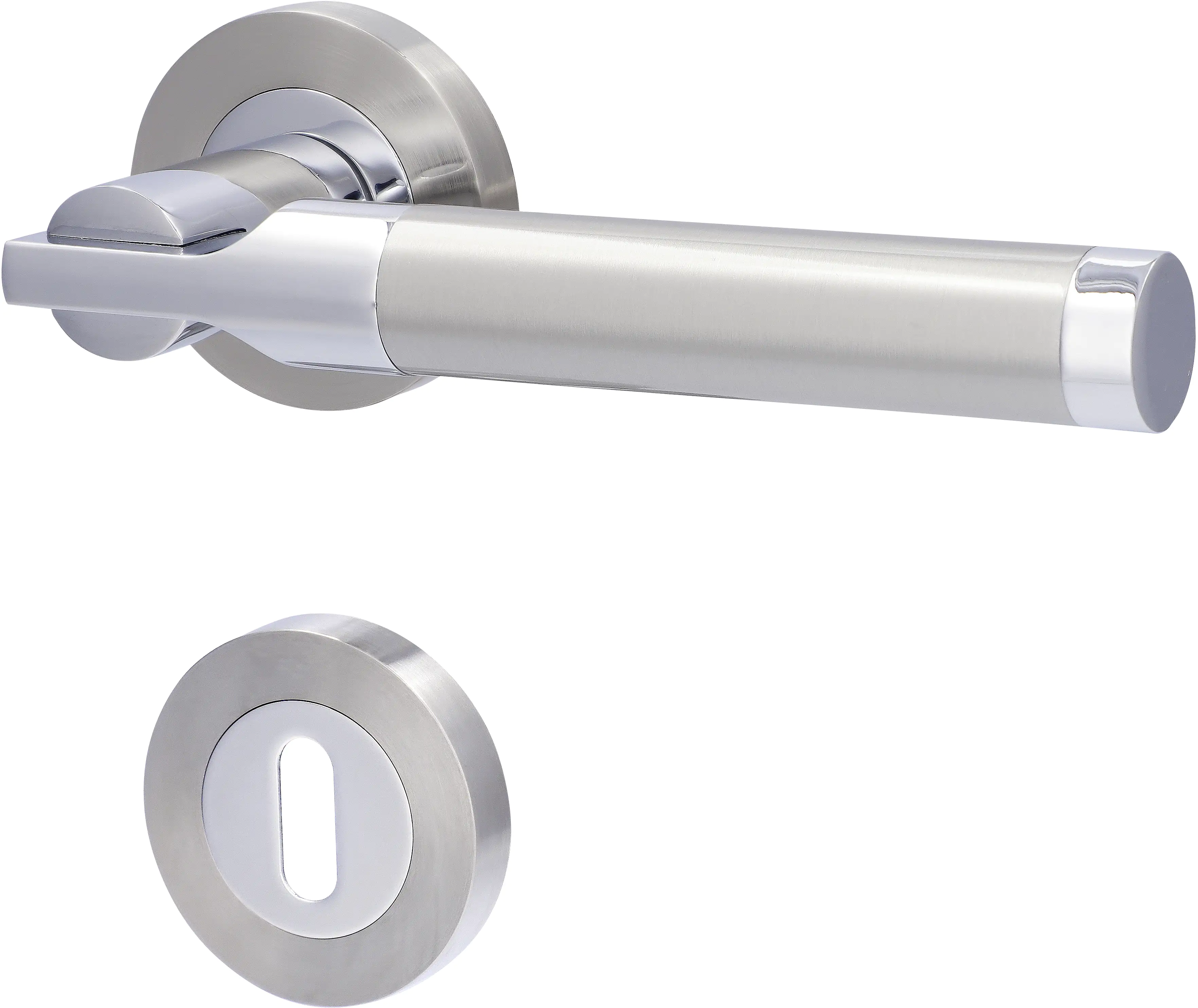 Alpertec BB-Rosettengarnitur Solid 6 Edelstahl silber rund