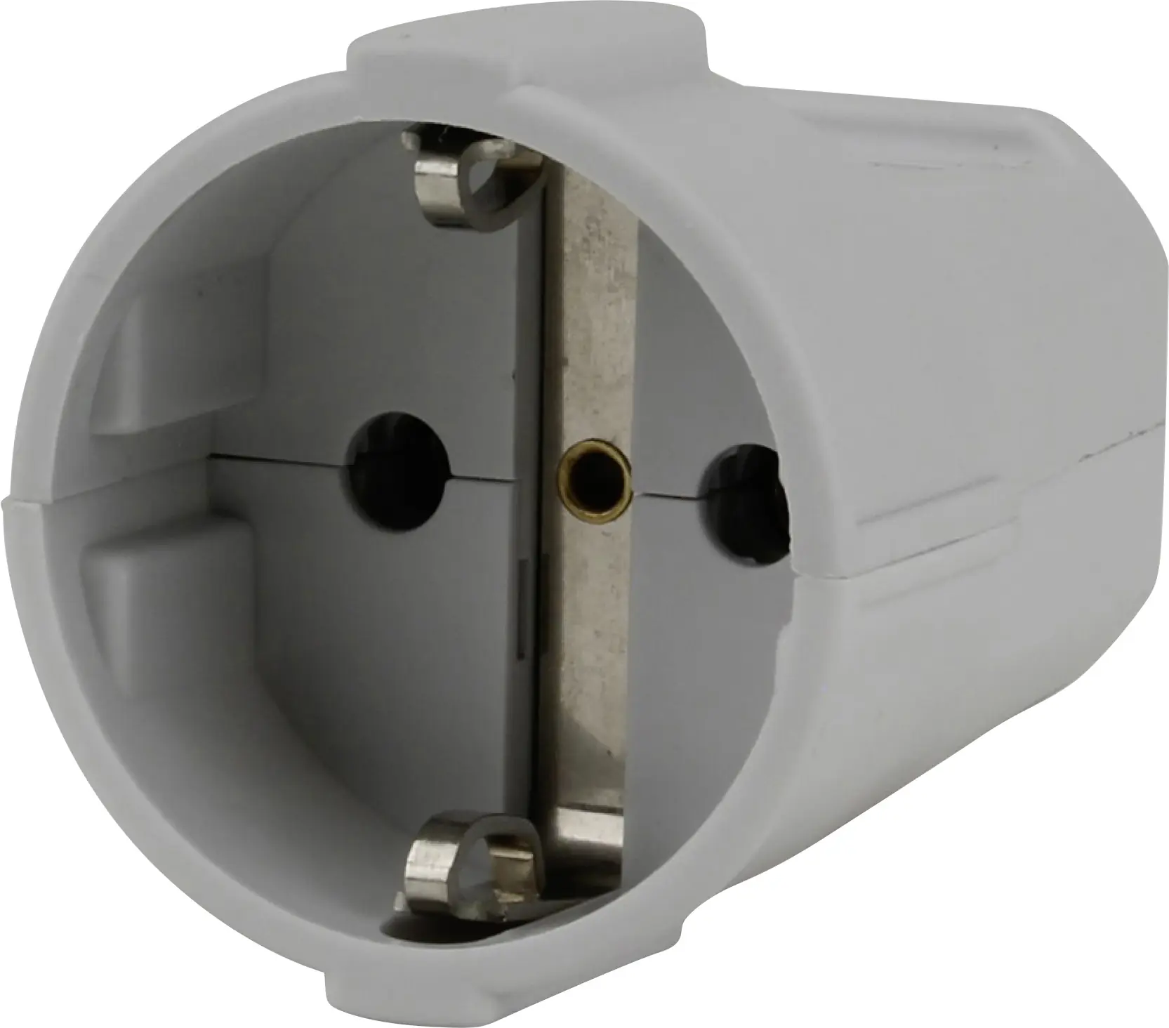 Schutzkontakt-Kupplung ohne Knickschutz grau