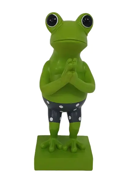Dekofigur Frosch mit Badehose 31 x 13 cm grün