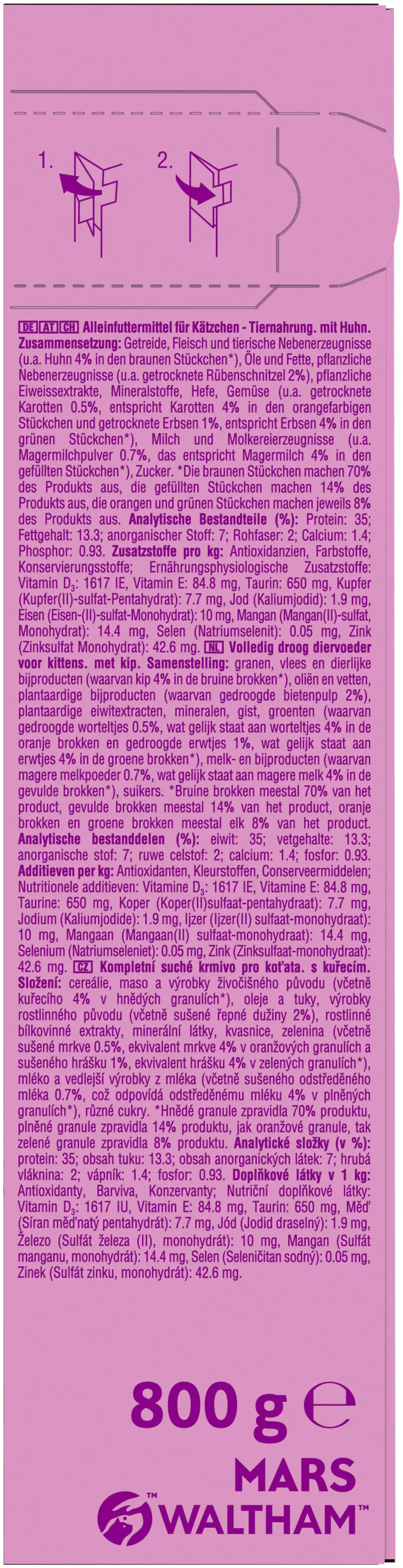 Whiskas Trockenfutter Junior 2-12 Monate mit Huhn 800 g
