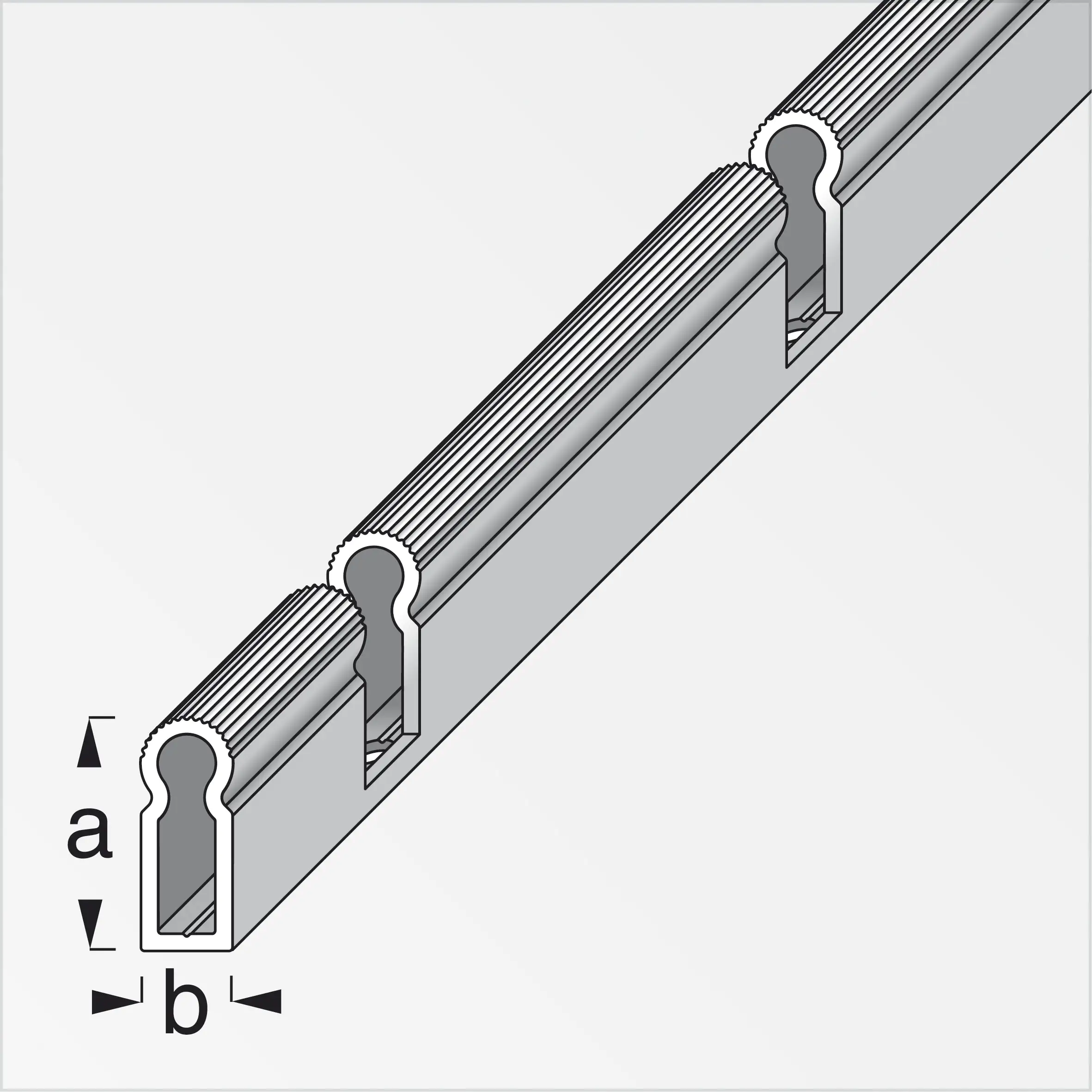 alfer Alu-Träger-Profil Renovation 1 m, 20 x 8 mm Alu roh blank