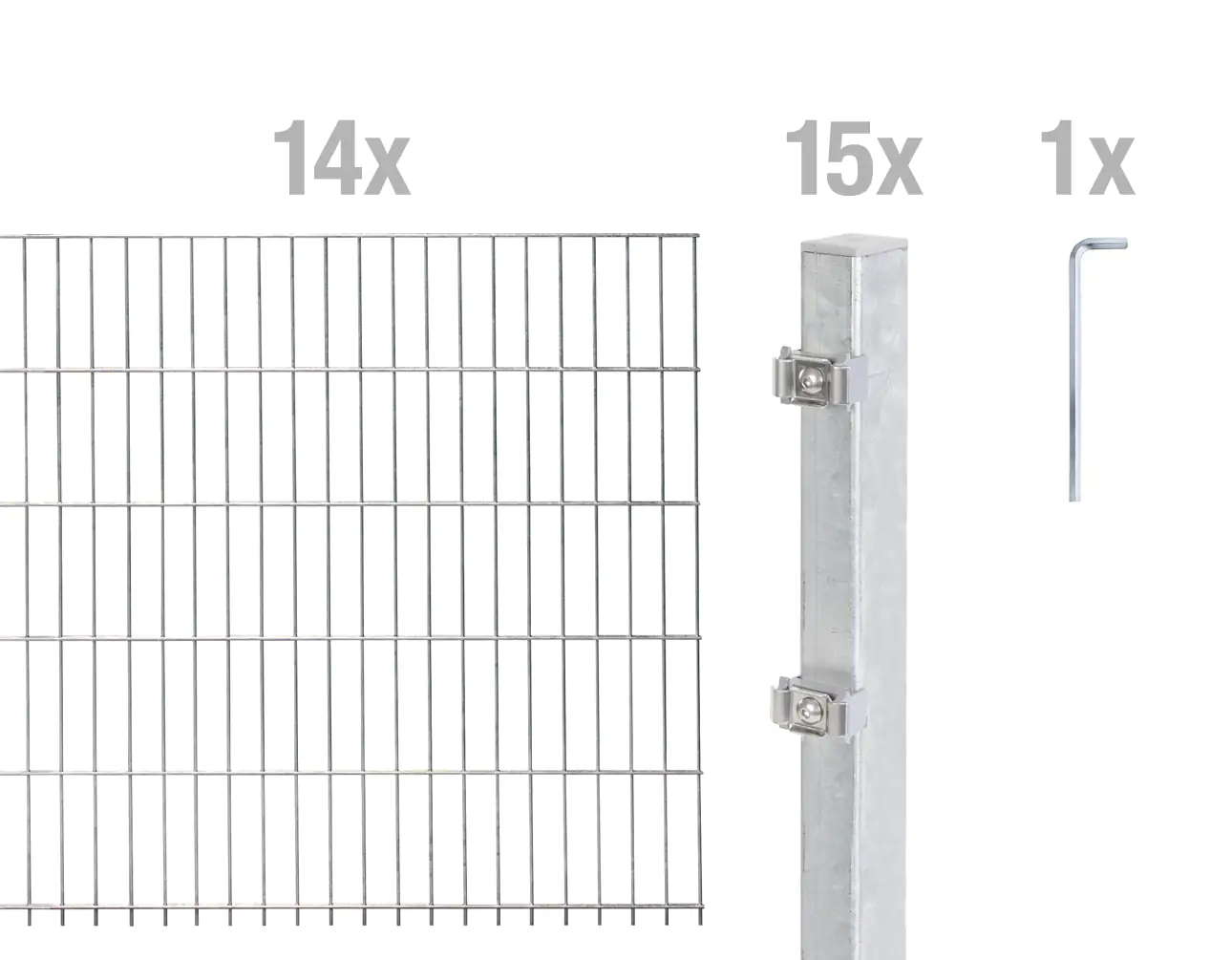 4004338656935 Alberts Doppelstabmatten-Grundset 28 m 200 x 120 cm 6/5/6 feuerverzinkt