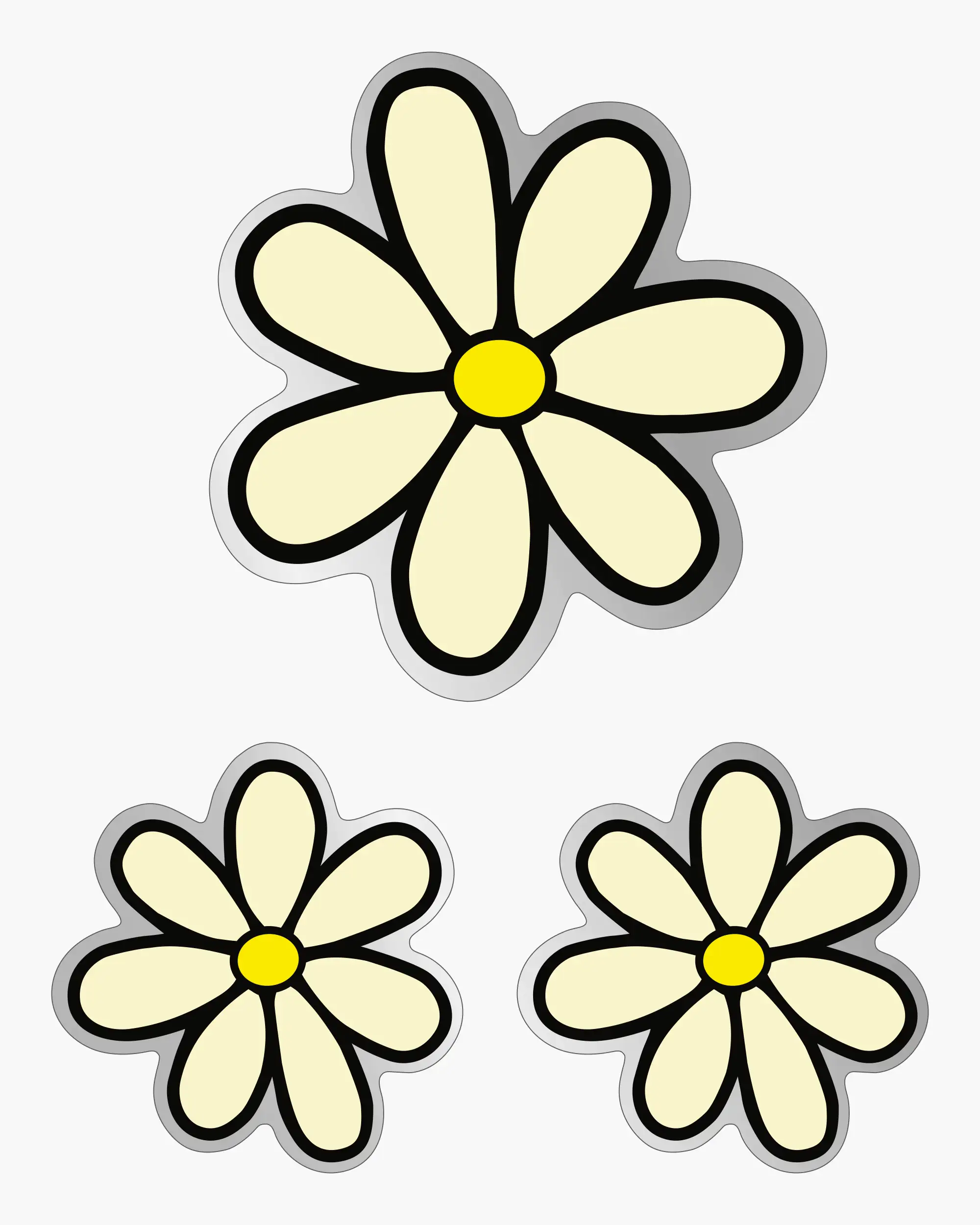 Hermann Schütz Aufkleber Blumen-Set Dimension weiß/gelb Bogengröße