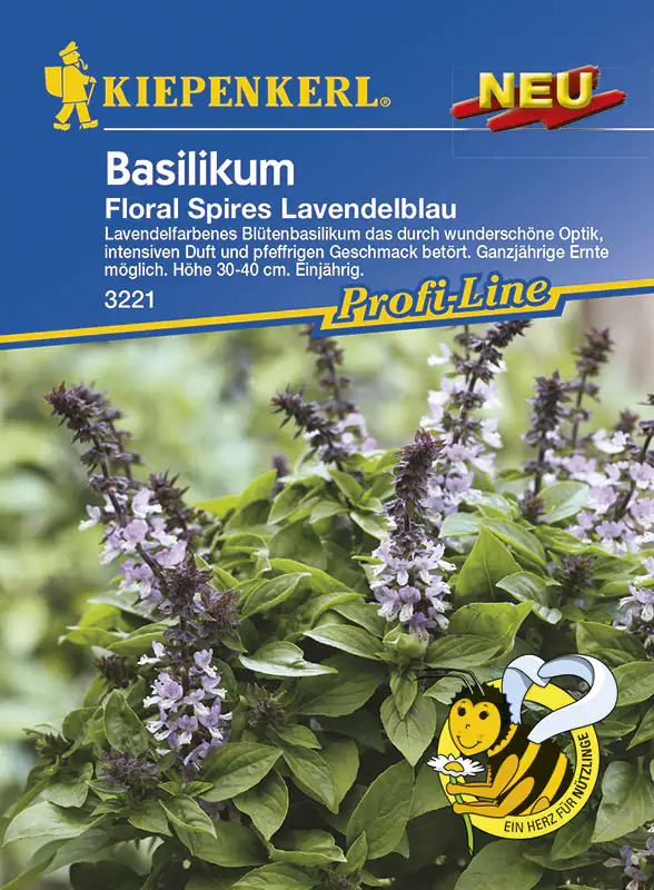 4000159182219 Kiepenkerl Basilikum Floral Spires Lavendelblau Ocimum basilicum, Inhalt: ca. 40 Pflanzen