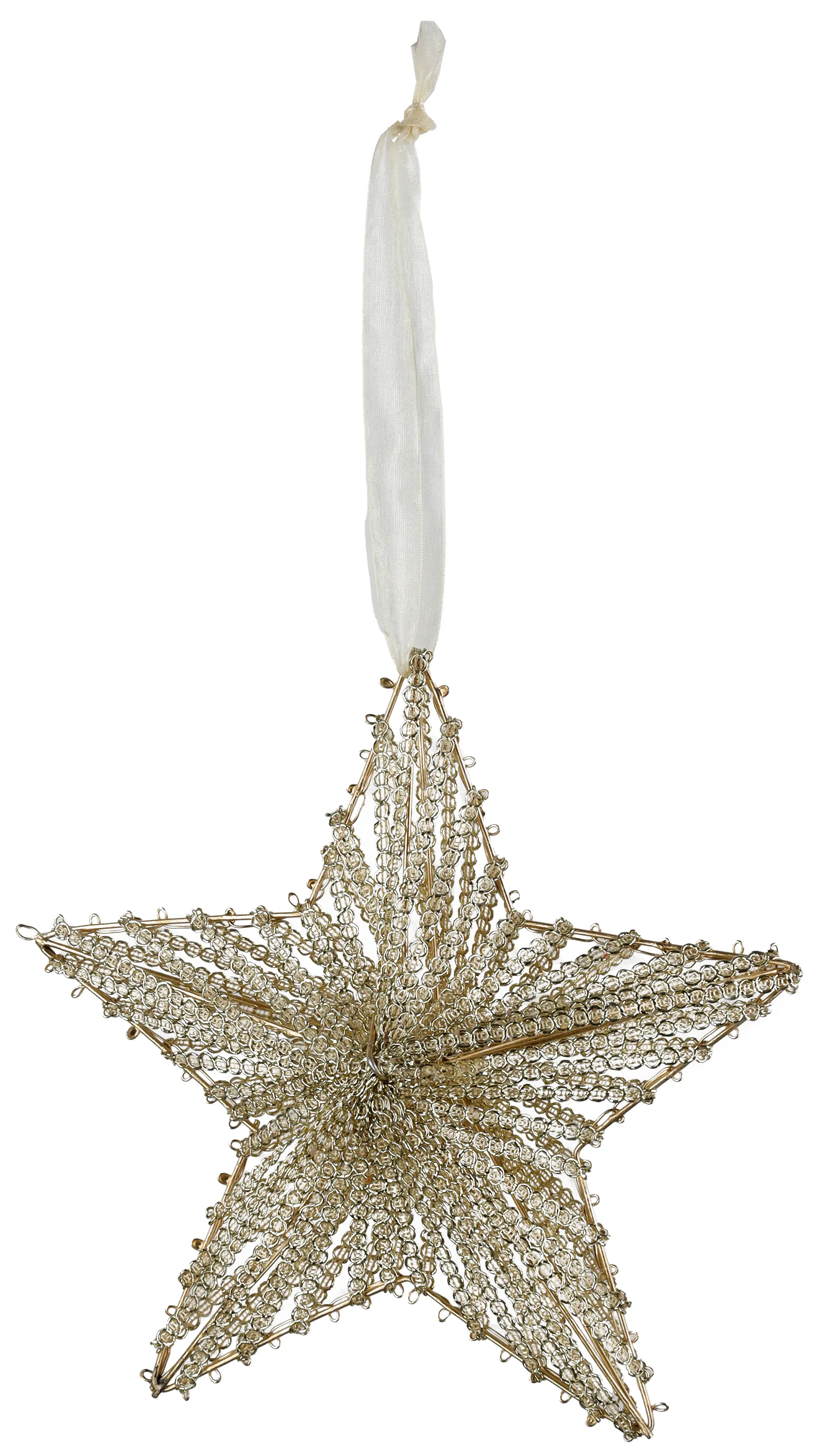 Weihnachtsanhänger Stern aus Draht 20 cm gold