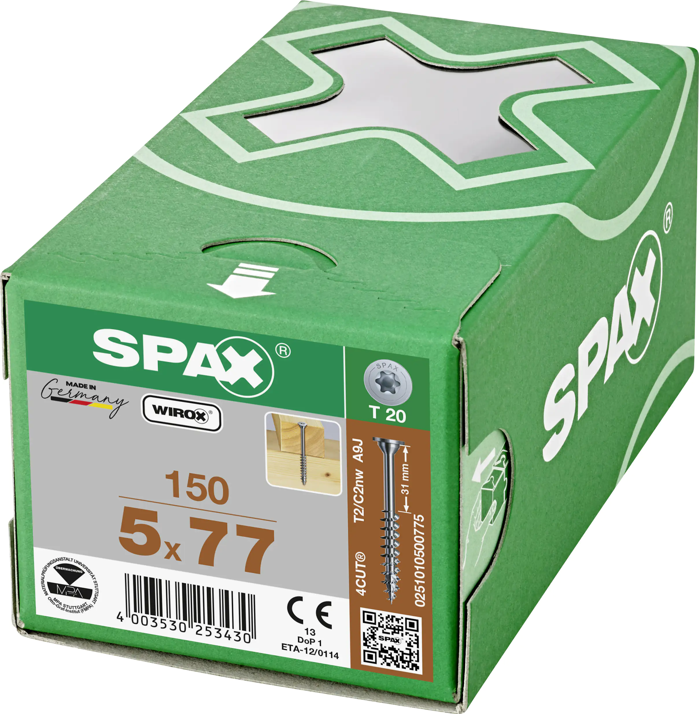 Spax Universalschrauben 5.0 x 77 mm TX 20 - 150 Stk. Spax Universalschrauben 5.0 x 77 mm TX 20 - 150 Stk.
