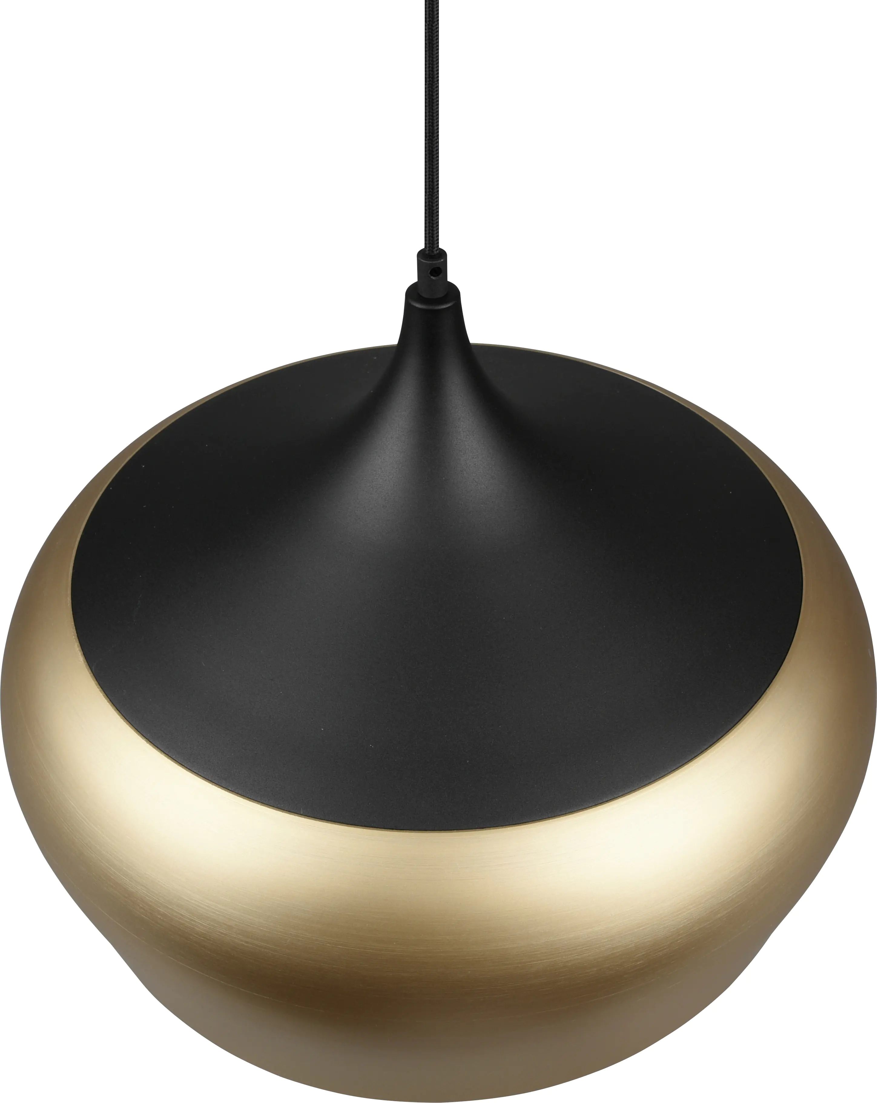 Trio Leuchten Pendelleuchte Chiron Ø 45cm messing, schwarz matt