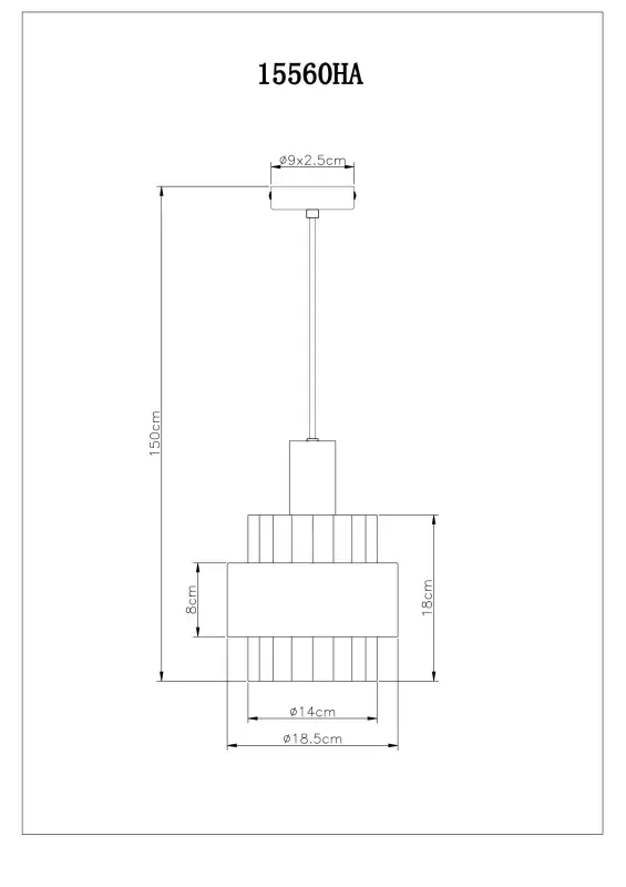 Globo Hängeleuchte Milley 18,5 x 150 cm (Ø x H) bronze matt