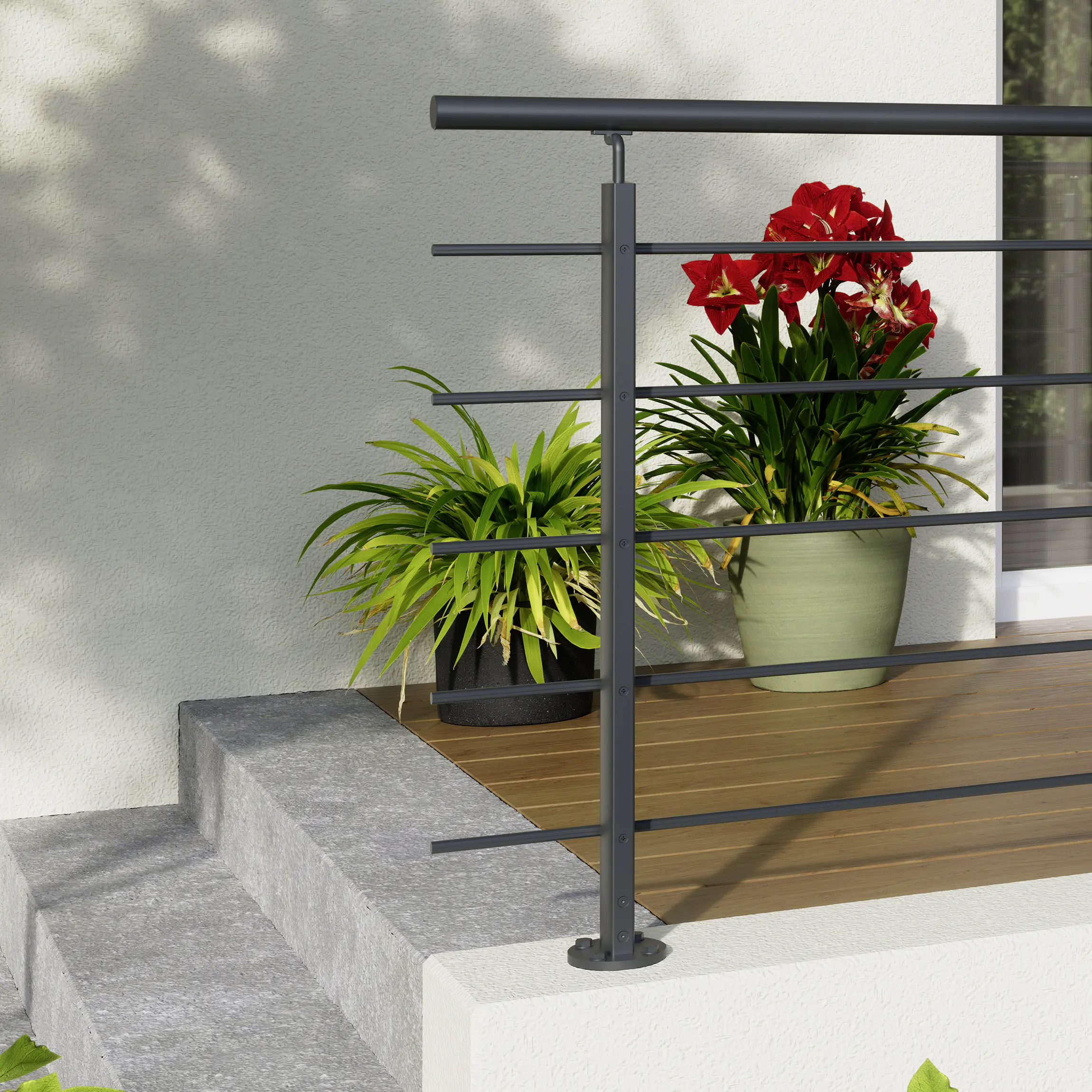 Dolle Einzelpfosten Oval Aluminium schwarz