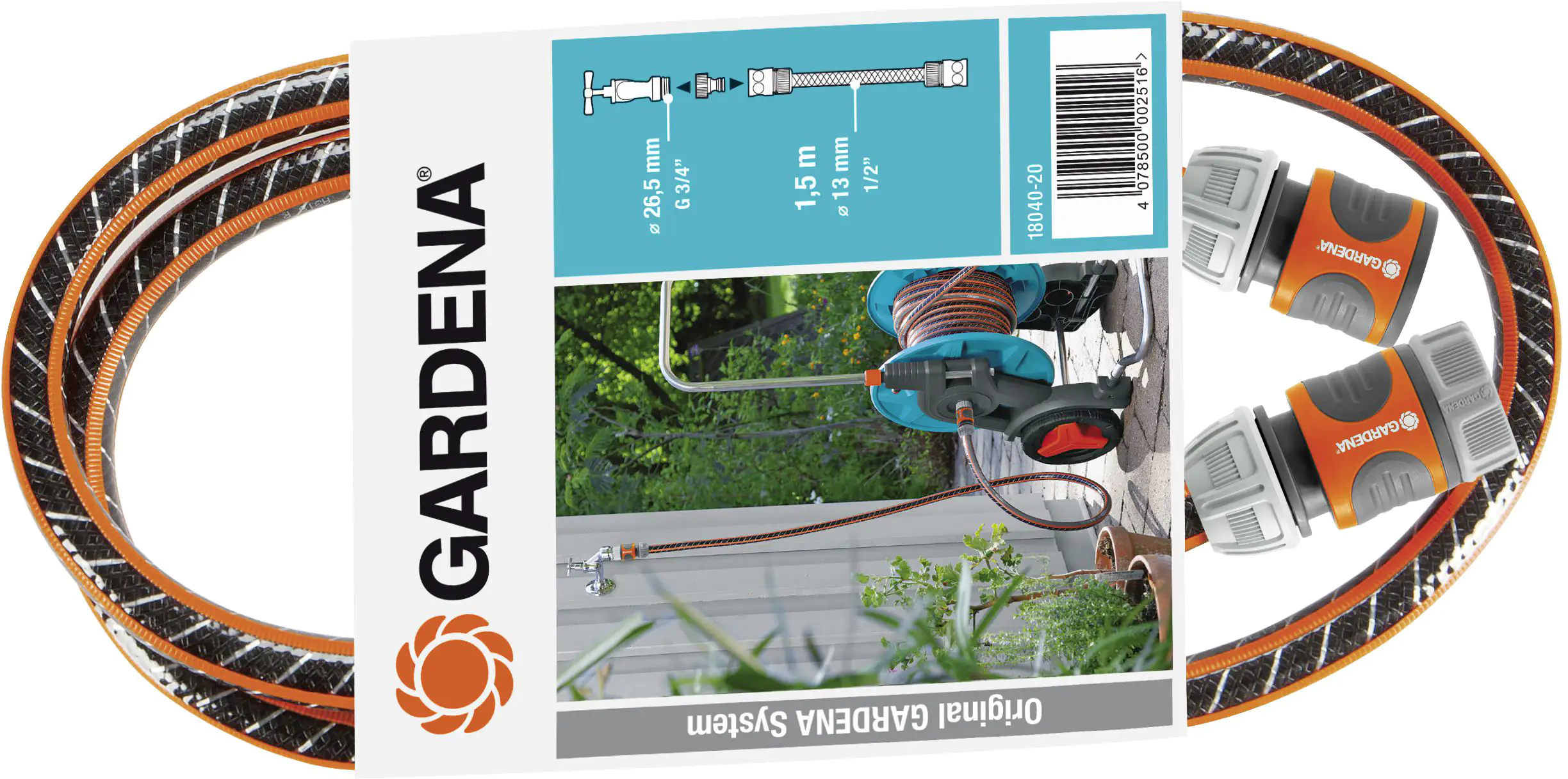 4078500002516_1186465 Gardena Anschlussgarnitur Flex 13 mm (1/2") 1,5 m