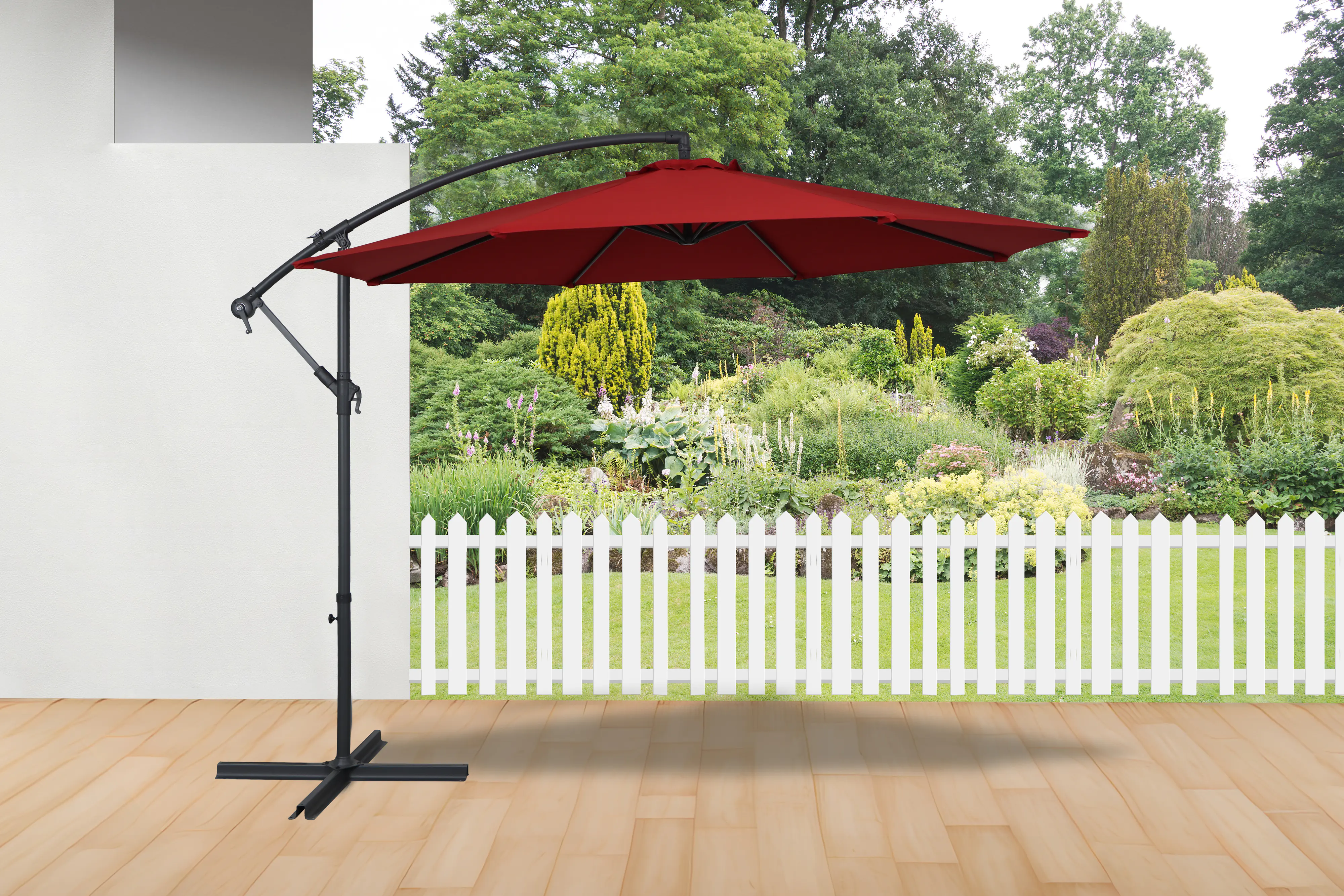 TrendLine Ampelschirm dunkelrot Ø 300 cm inkl. Kreuzständer