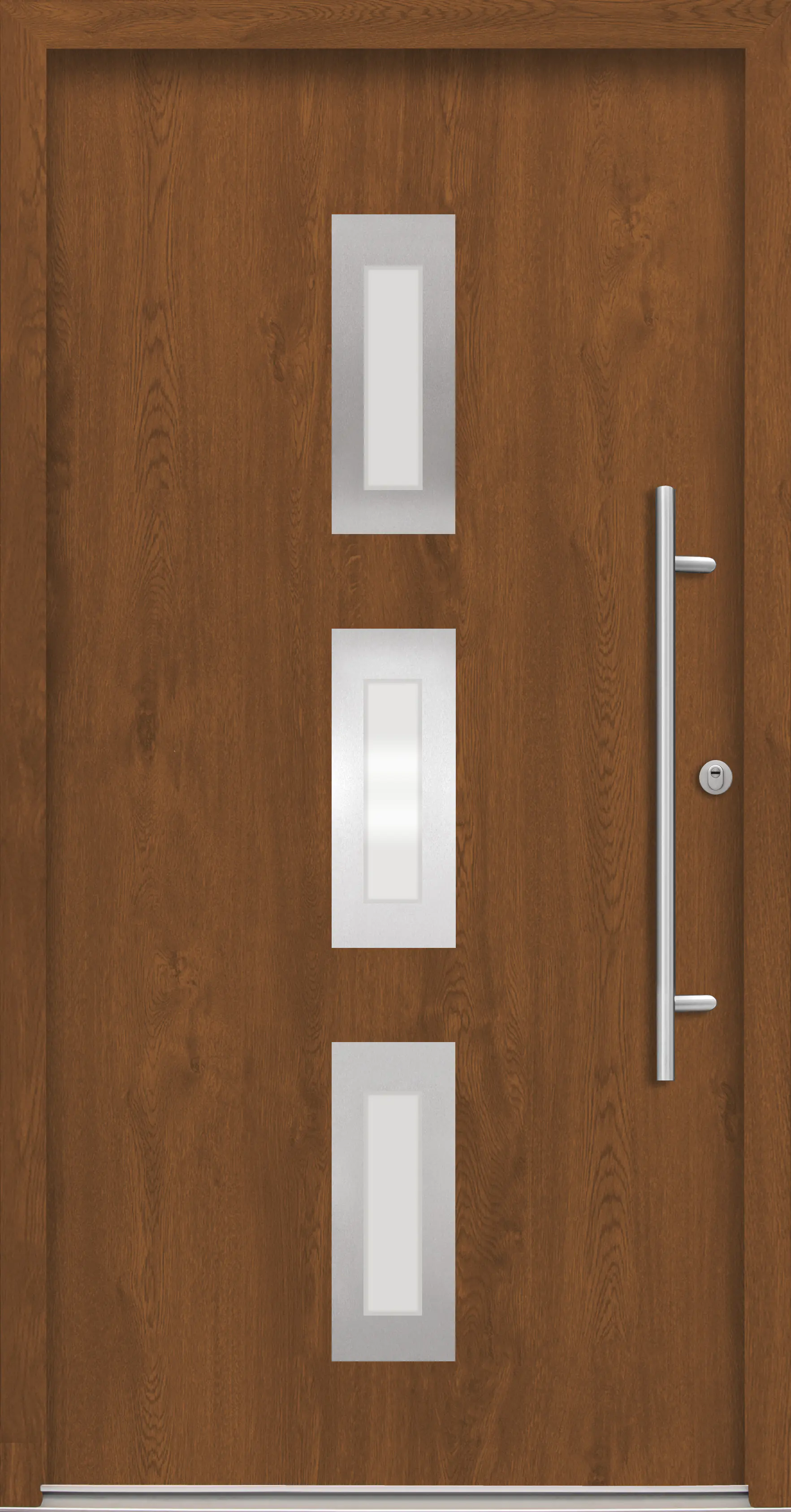 Splendoor Haustür Passivedoor Premium B02 RC2 Golden Oak DIN Rechts 100 x 210 cm