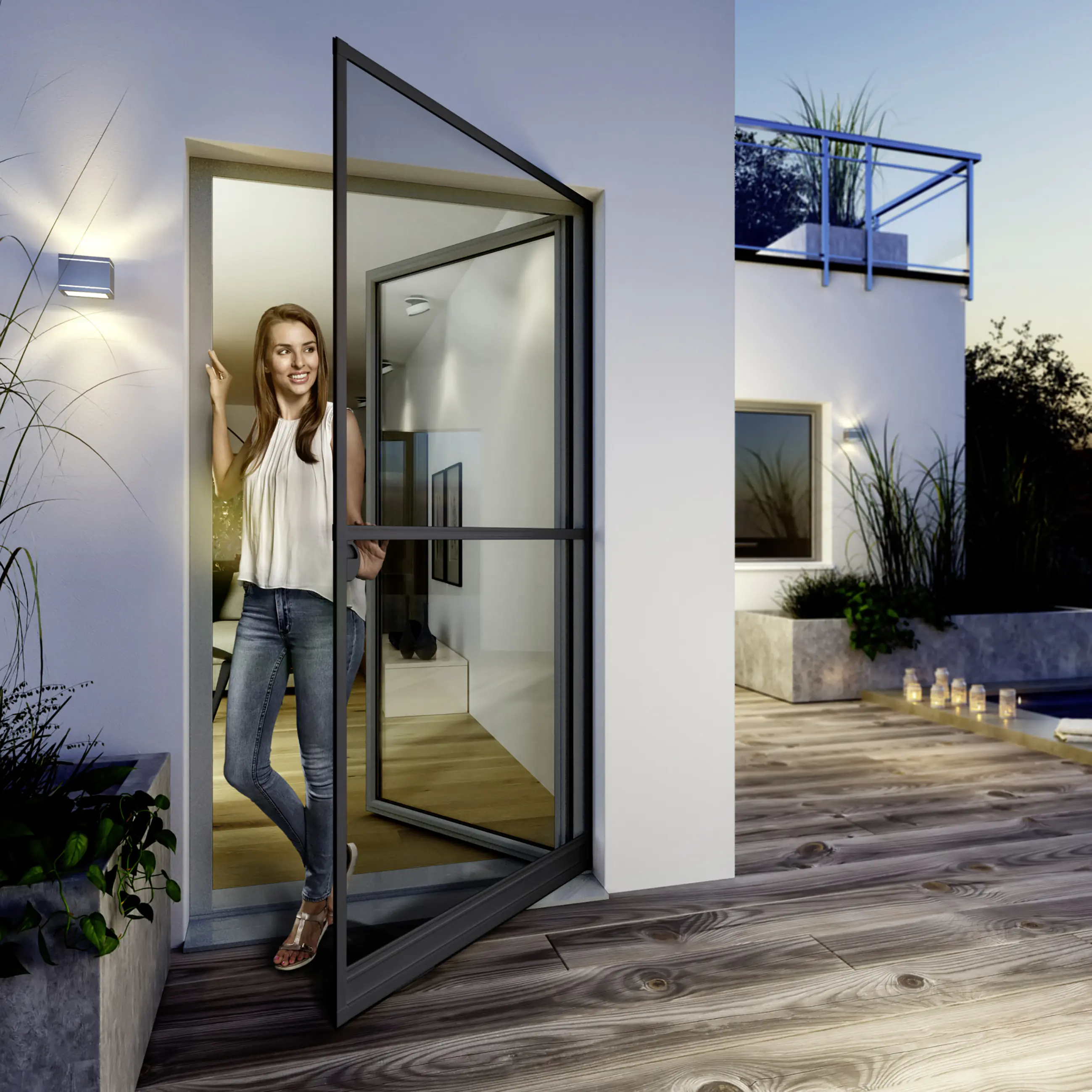 Windhager IS Maßtüre bis 100 x 210 cm schwarz/anthrazit