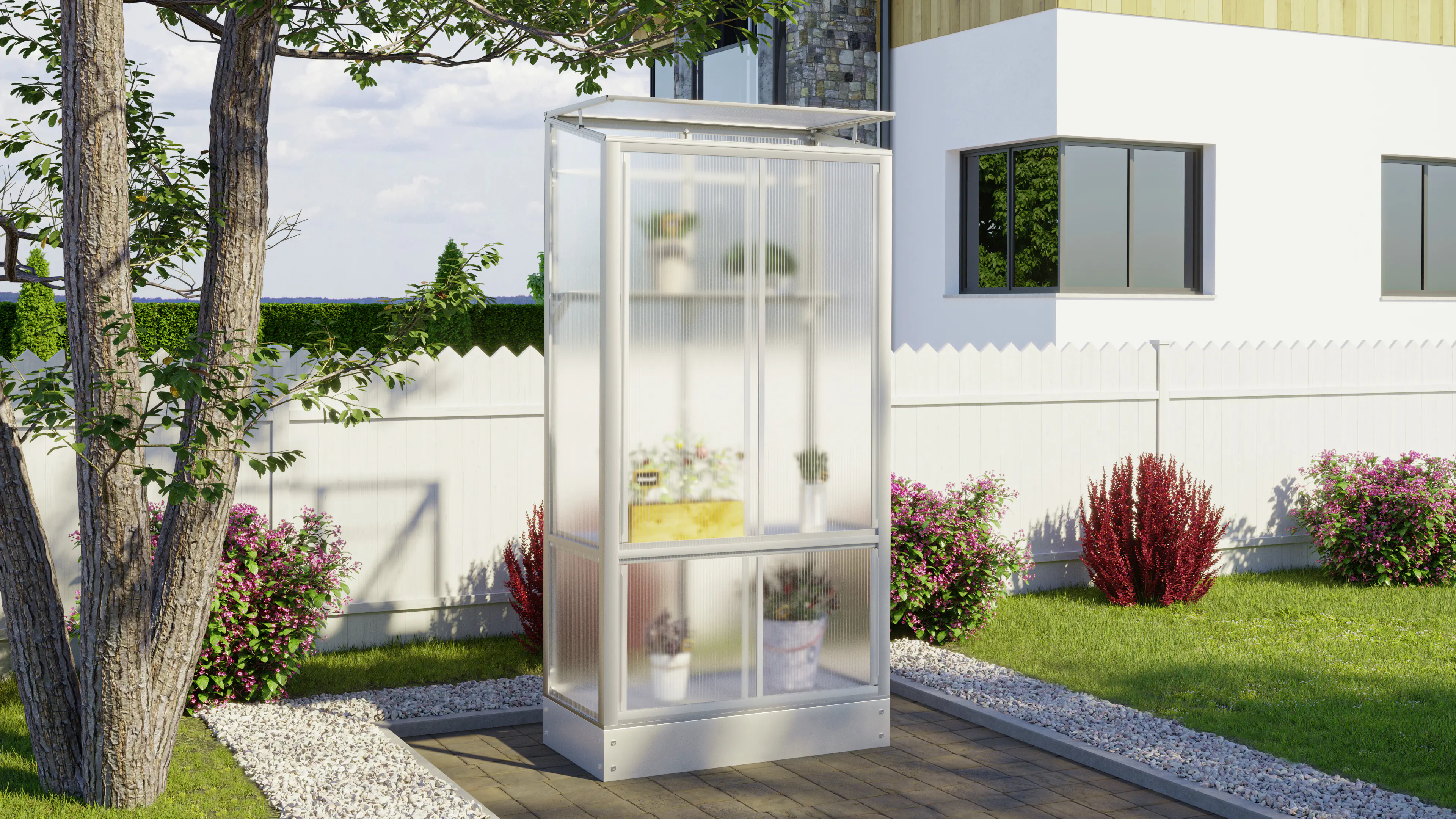 Vitavia Gewächshaus Stad aluminiumfarben 1,68 m Stahlfundament Vitavia Gewächshaus Stad aluminiumfarben 1,68 m Stahlfundament