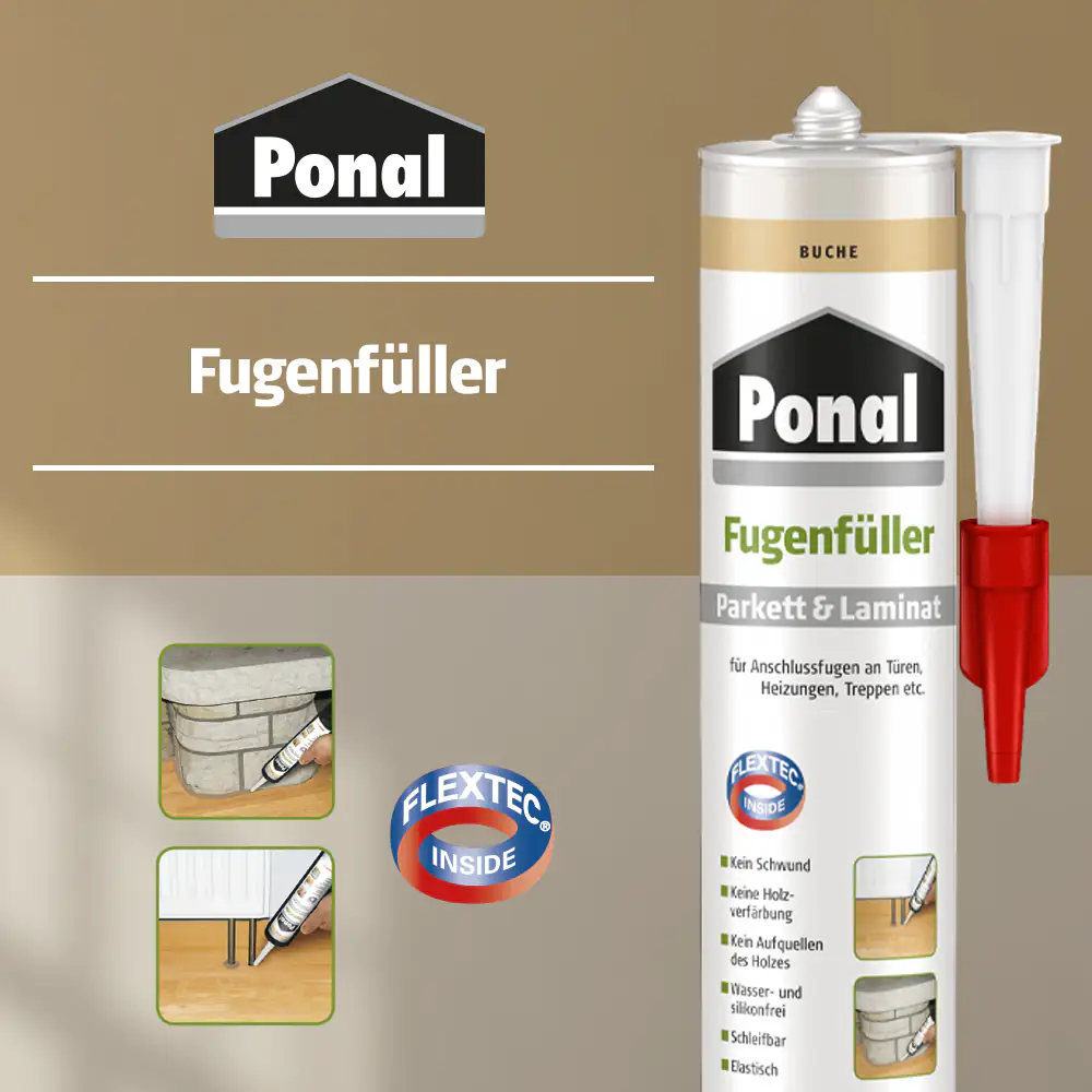 Ponal Fugenfüller Parkett & Laminat 280 ml Kartusche, Buche