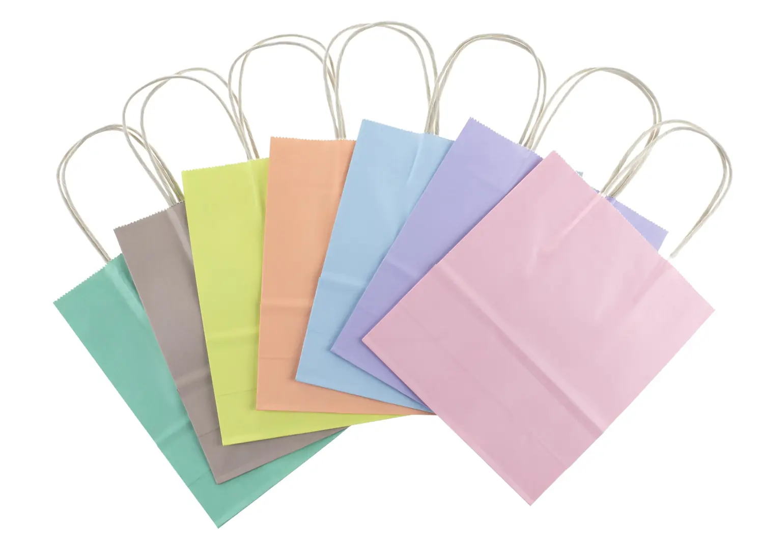 Glorex Papiertragetasche mit Kordelgriff pastell 7 Stk. 18 x 21 cm