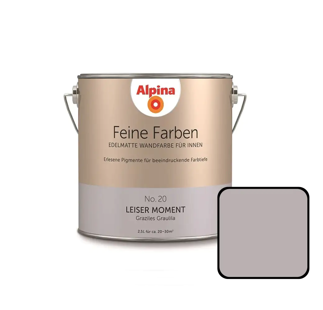 Alpina Feine Farben No. 20 Leiser Moment 2,5 L graziles graulila edelmatt Alpina Feine Farben No. 20 Leiser Moment 2,5 L graziles graulila edelmatt