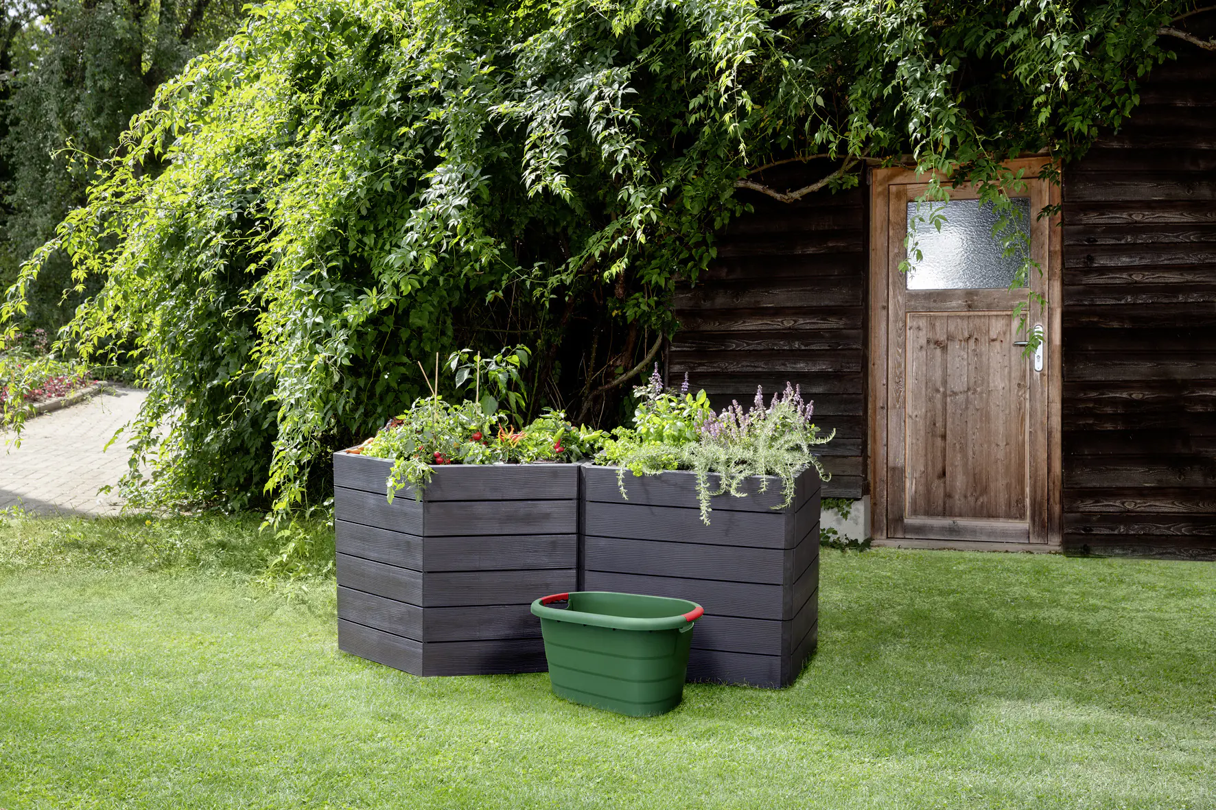 Garantia Gartenkorb Toni 46 L oval grün 