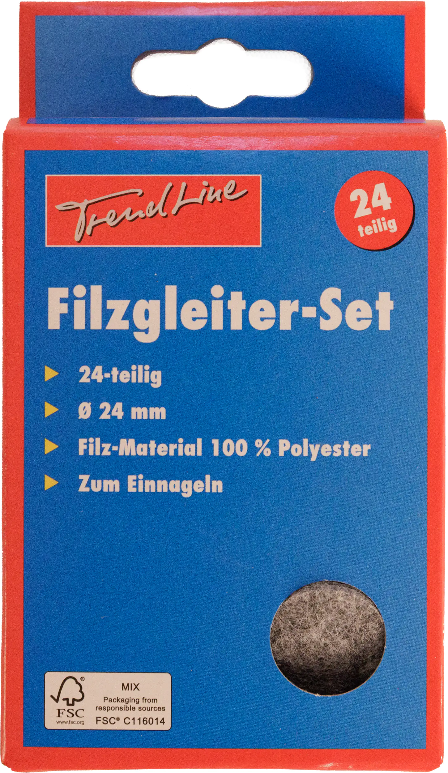 TrendLine Filzgleiter Ø 24 mm braun 24-Stück