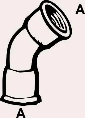 Cornat Temperguss-Bogen 45° 1/2 '' 2 Muffen verzinkt