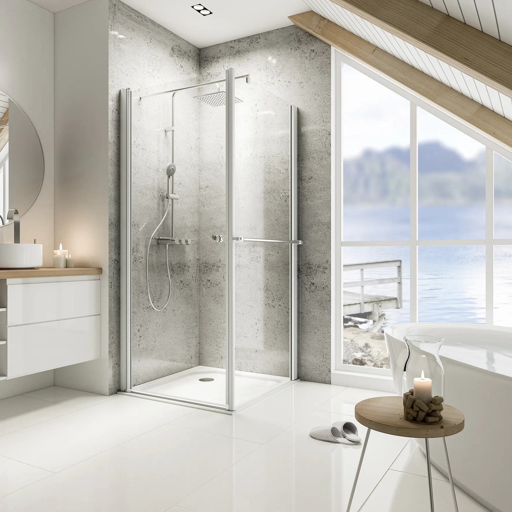 Schulte Drehtür Seitenwand Duschwanne 80 x 80 x 200 cm Garant