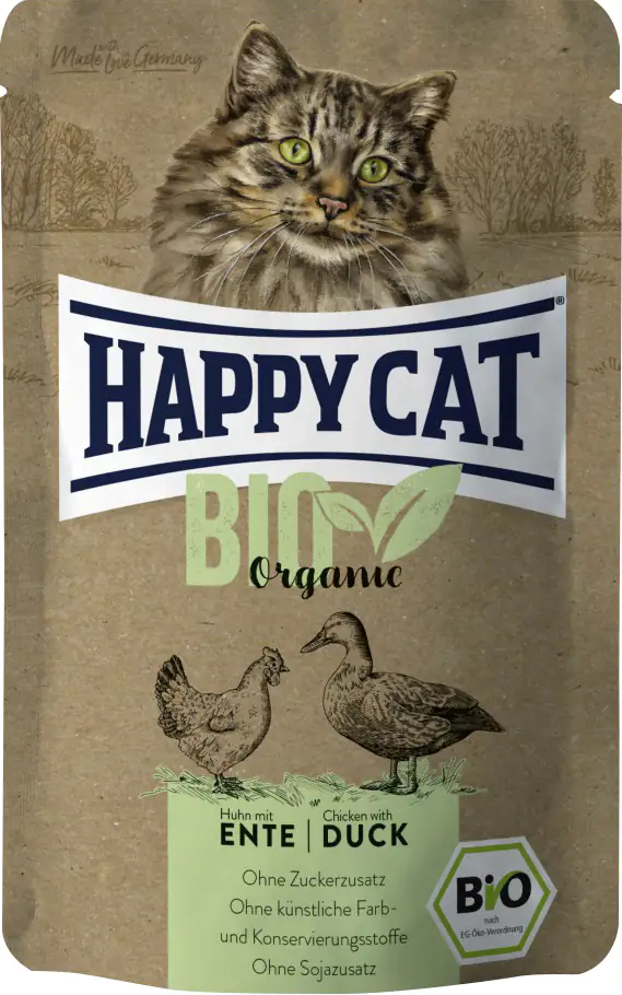 HappyCat Katzenfutter Bio Organic Huhn & Ente 85 g HappyCat Katzenfutter Bio Organic Huhn & Ente 85 g