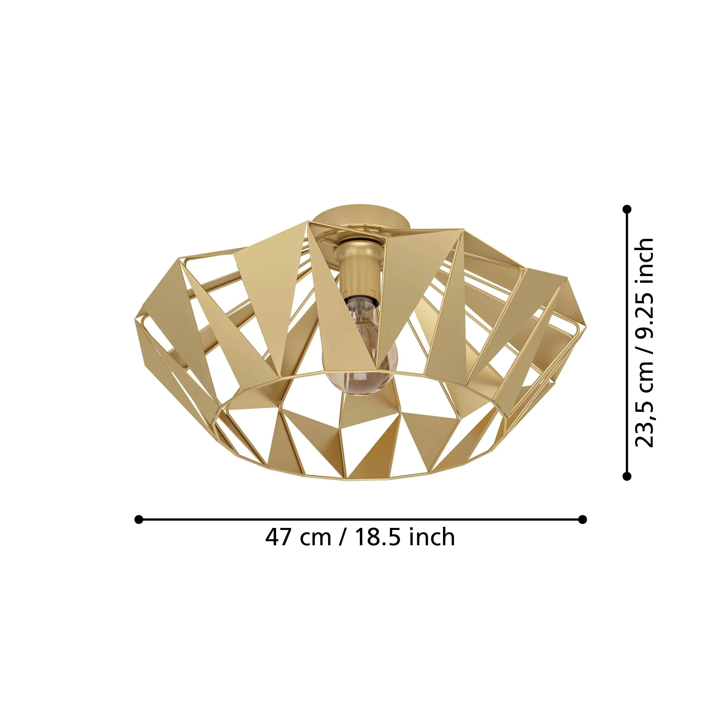 Eglo Deckenleuchte Carlton gold Ø 47 cm E27 Eglo Deckenleuchte Carlton gold Ø 47 cm E27