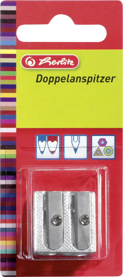 herlitz Doppelanspitzer Metall Keilform, für 6 und 9 9,6 Stiftdurchmesser