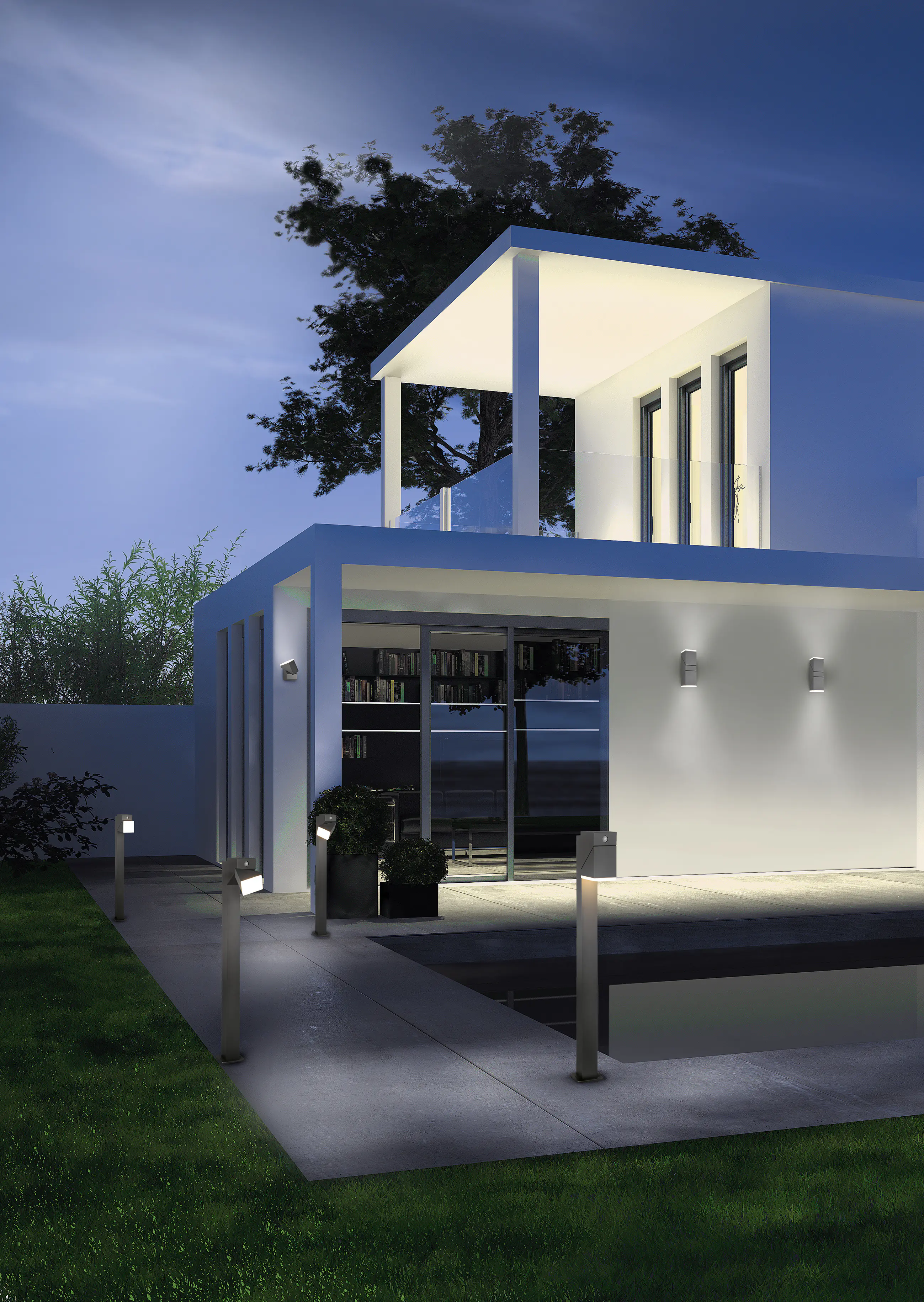 Trio LED Wandleuchte Avon innen/außen anthrazit schwenkbar 14W warmweiß