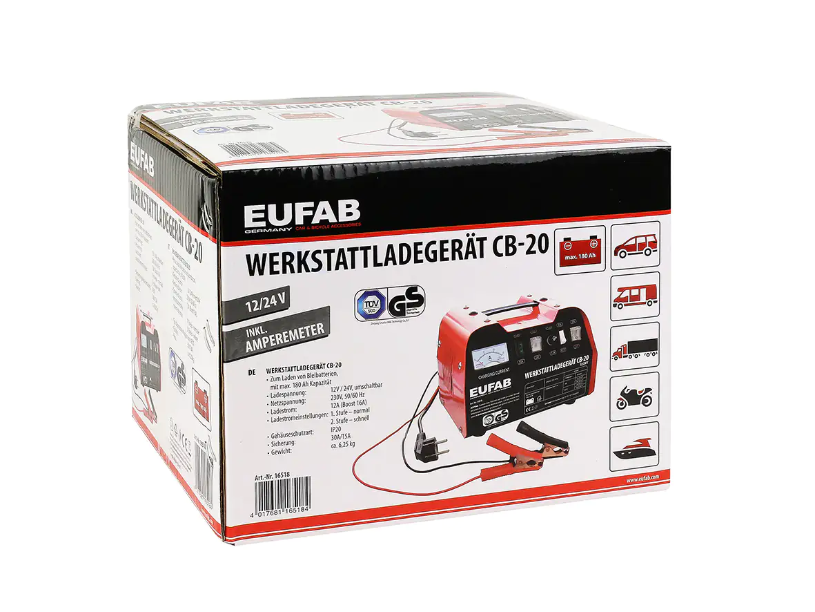 EUFAB Batterie-Ladegerät CB 20 12/24V, 18/12A EUFAB Batterie-Ladegerät CB 20 12/24V, 18/12A